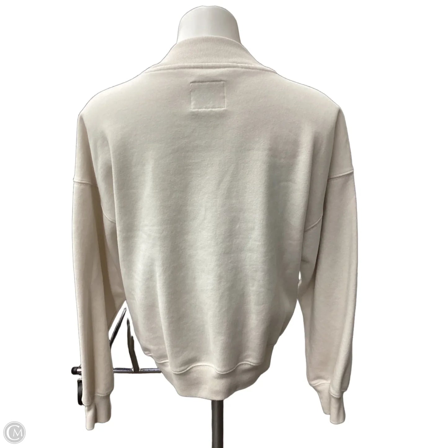 Sweatshirt Crewneck By Abercrombie And Fitch In Cream & Green, Size: M