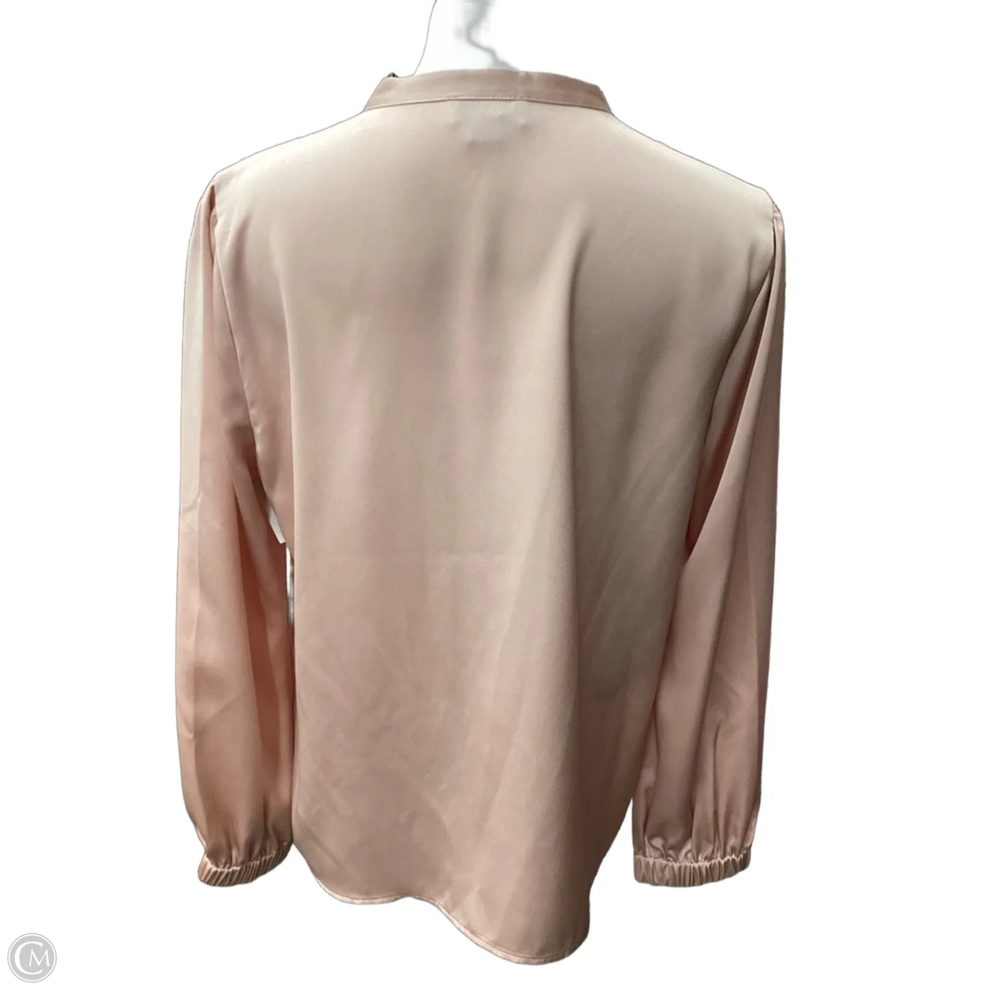 Blouse Long Sleeve By Cece In Peach, Size: L