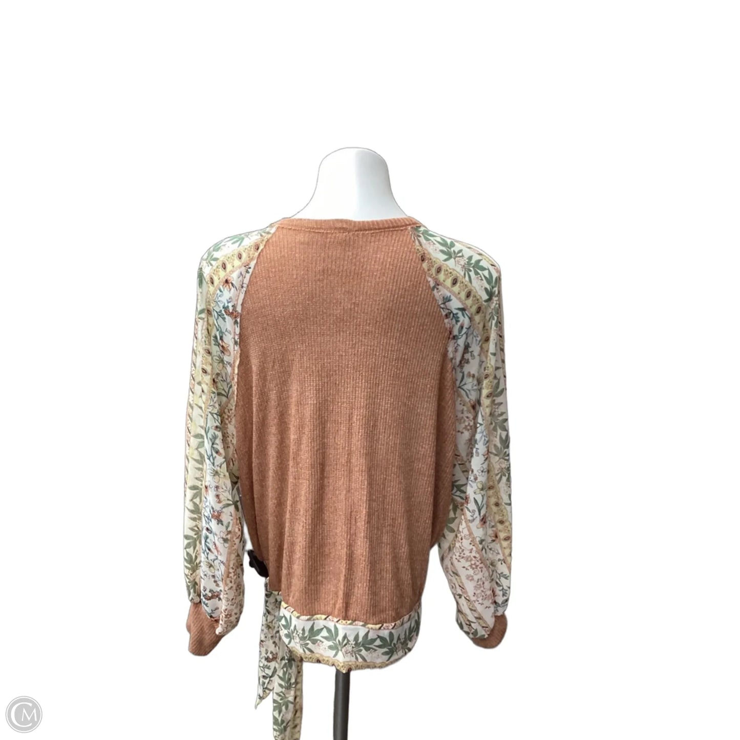 Top Long Sleeve By Blu Pepper In Orange, Size: L