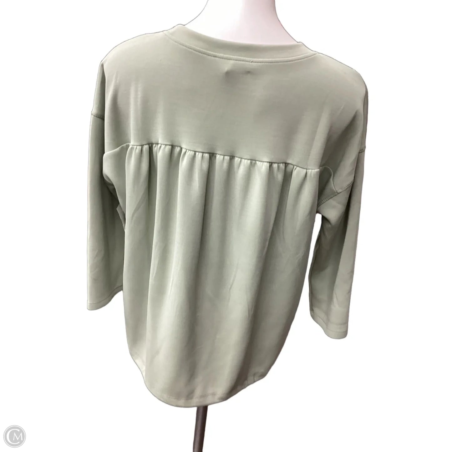 Top 3/4 Sleeve By Cable And Gauge In Green, Size: L