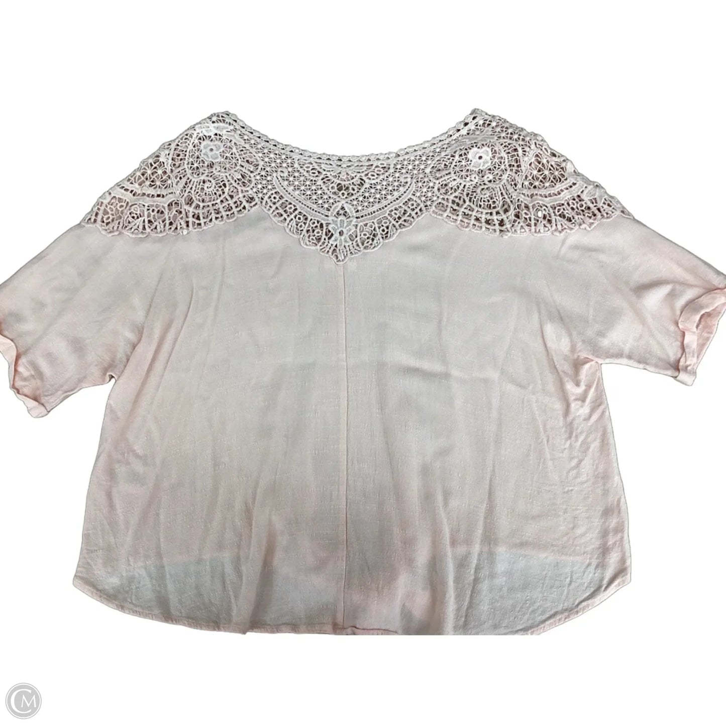 Top Short Sleeve By Kori America In Peach, Size: M