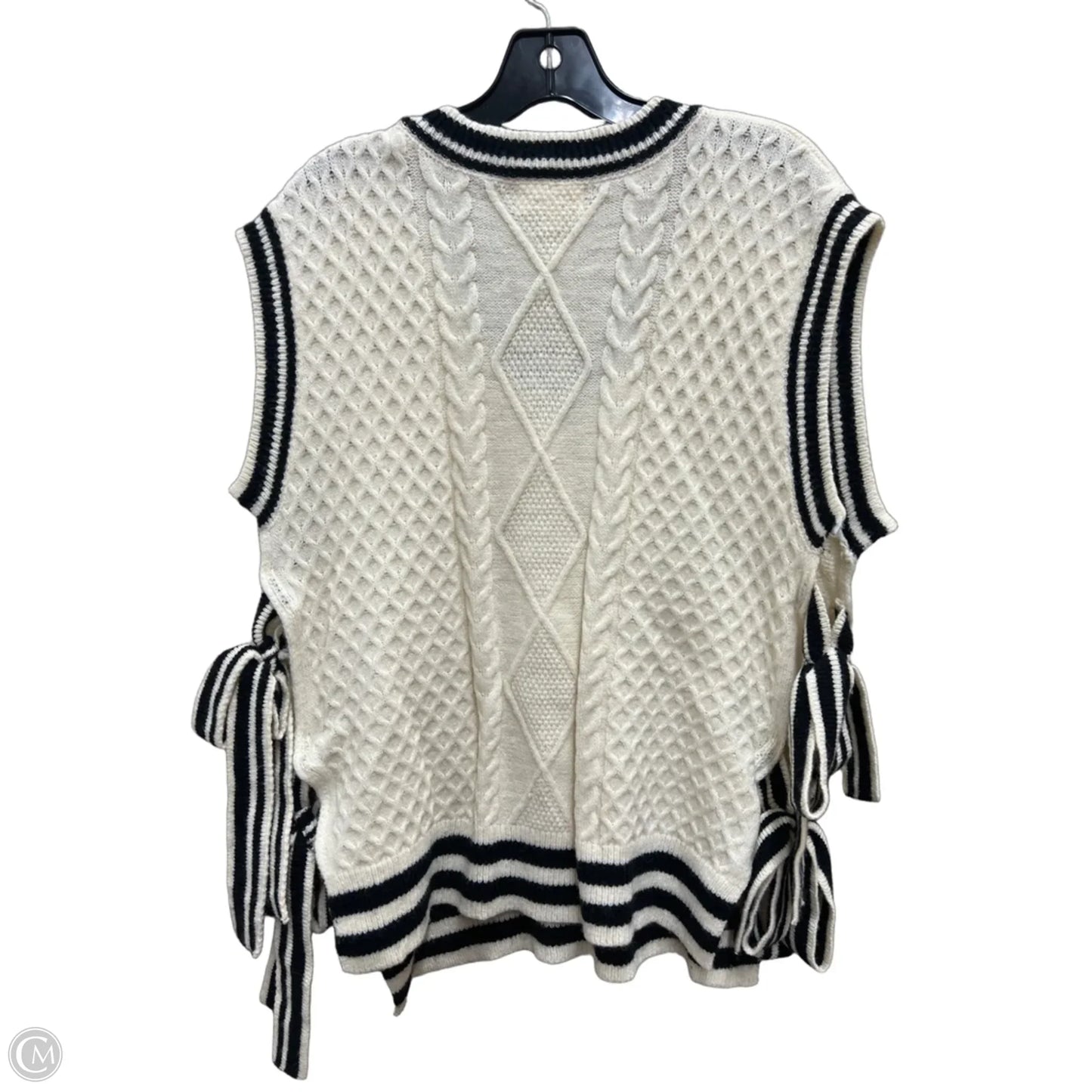 Vest Sweater By &merci In Black & Cream, Size: L