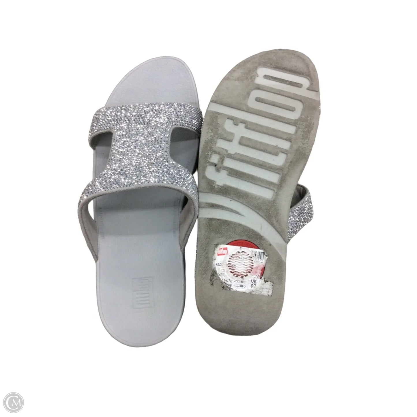 Sandals Heels Wedge By Fitflop In Grey, Size: 9