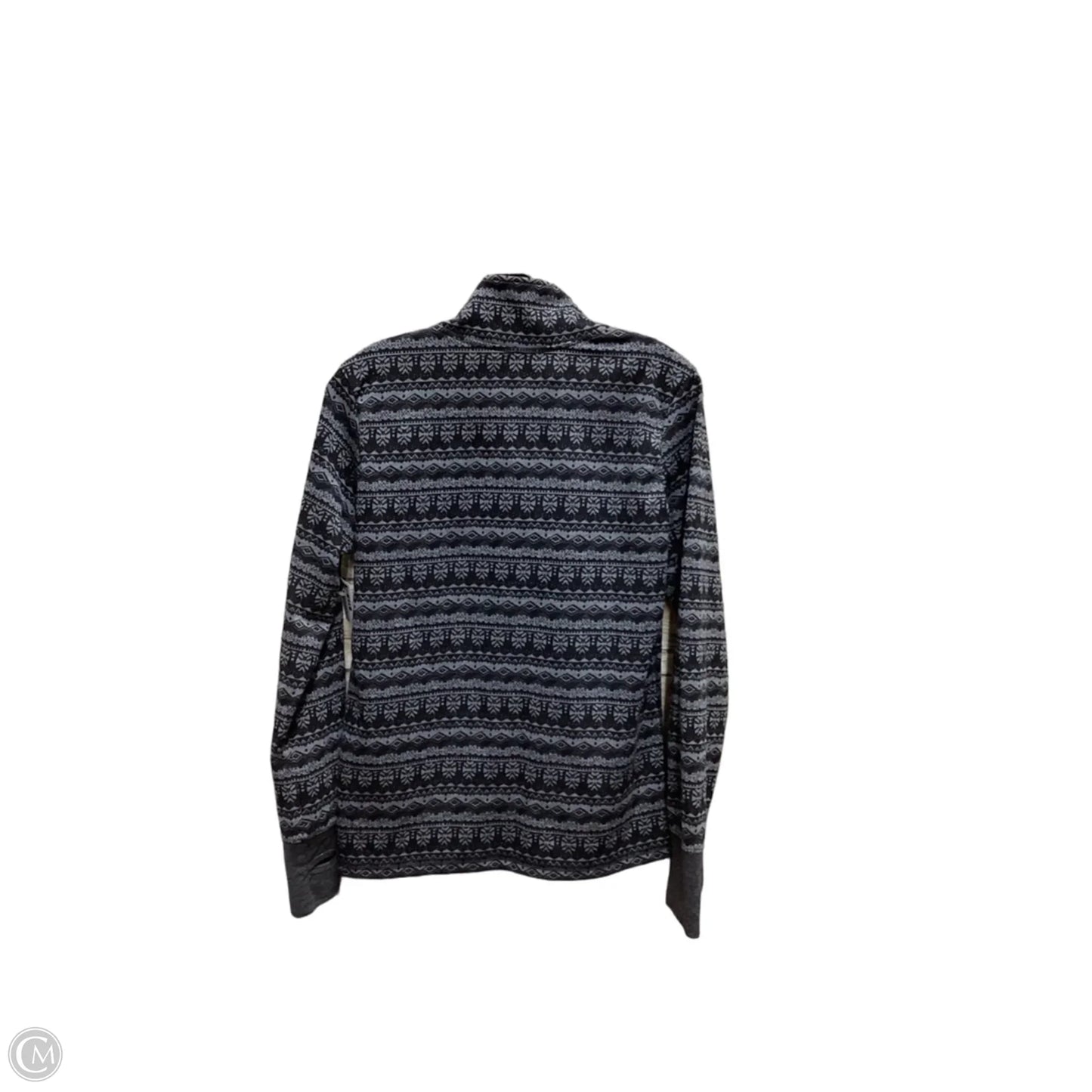 Athletic Top Long Sleeve Collar By Kavu In Black & Grey, Size: L