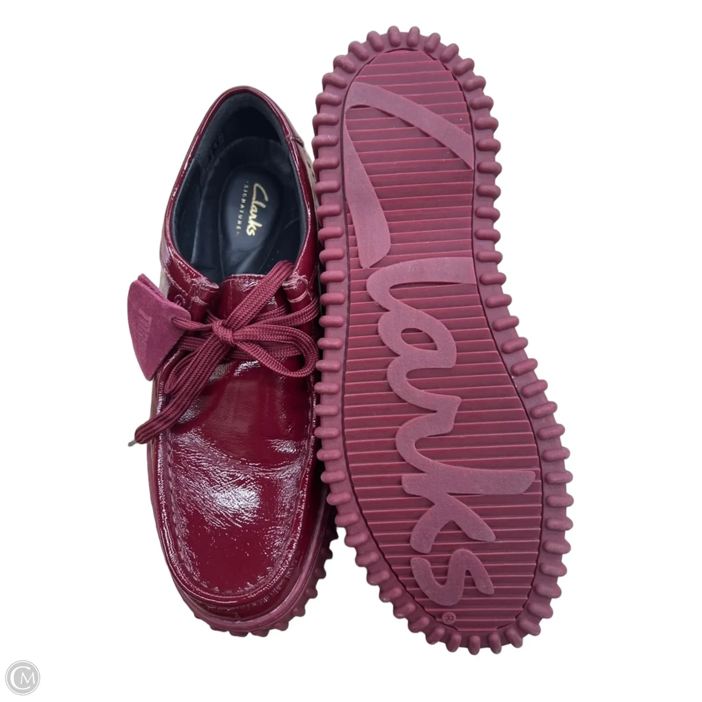 Shoes Heels Platform By Clarks In Maroon, Size: 9