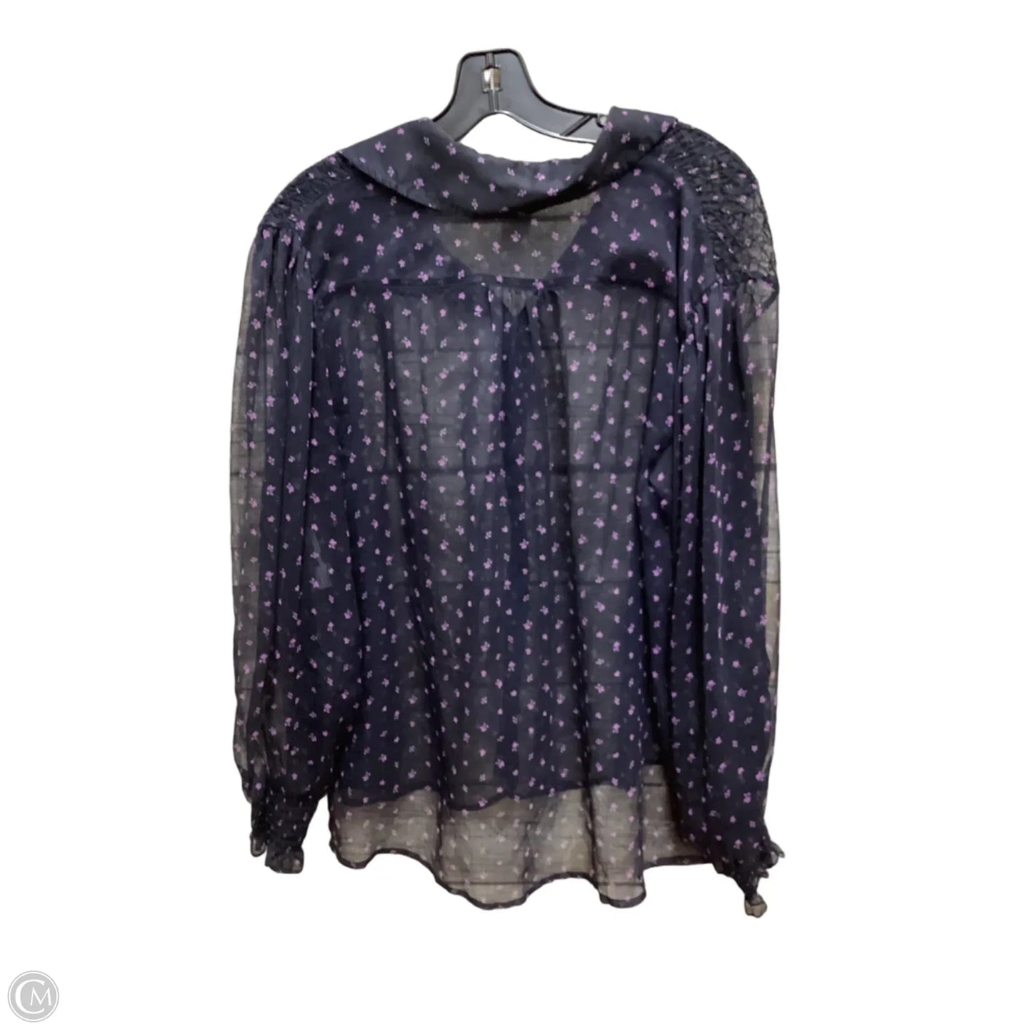 Blouse Long Sleeve By French Connection In Blue & Purple, Size: M