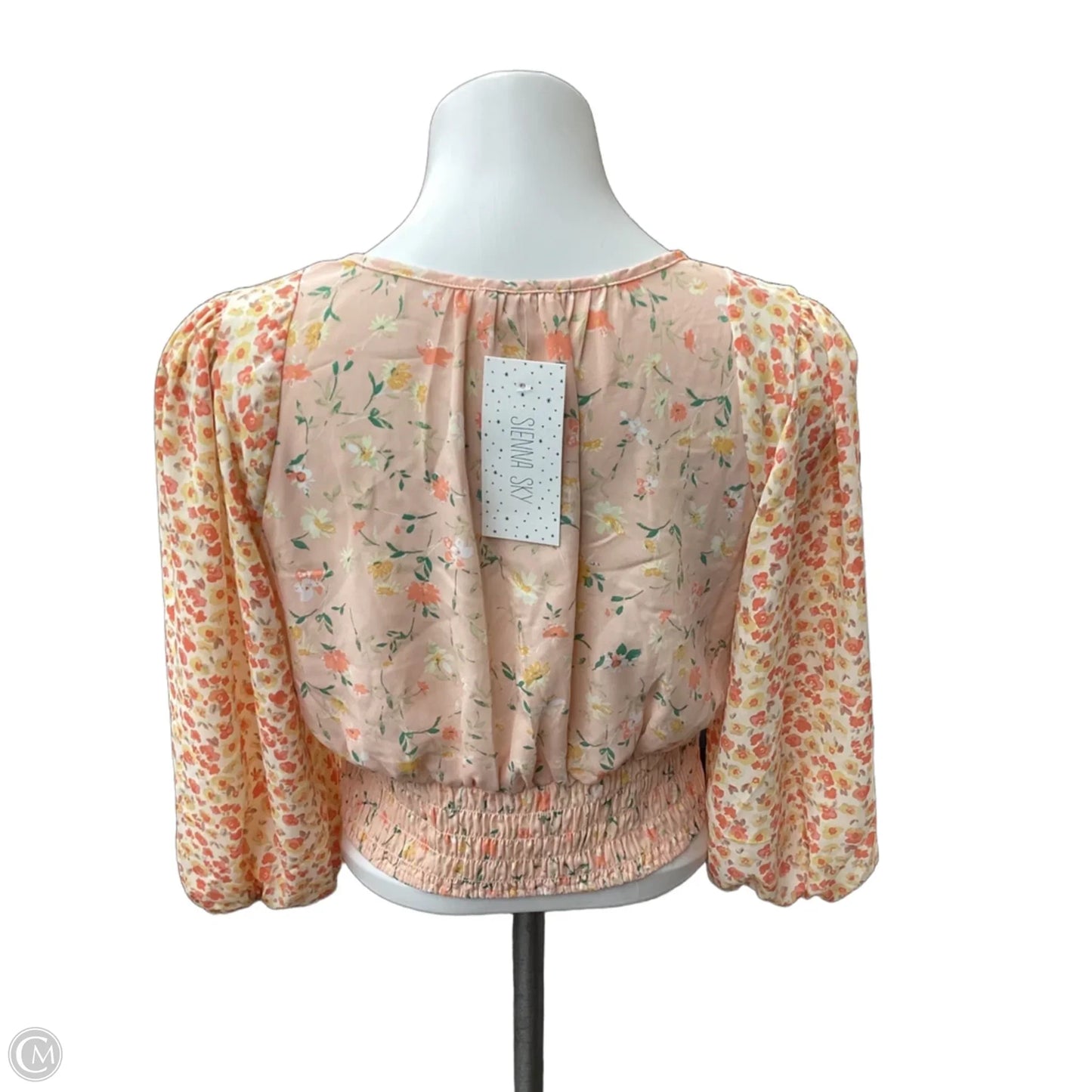 Blouse Long Sleeve By Sienna Sky In Peach, Size: M