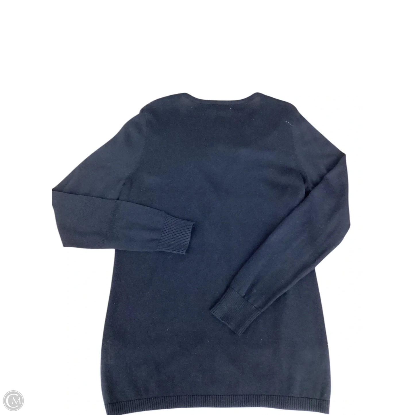 Sweater Cardigan By Calvin Klein In Black & Gold, Size: M