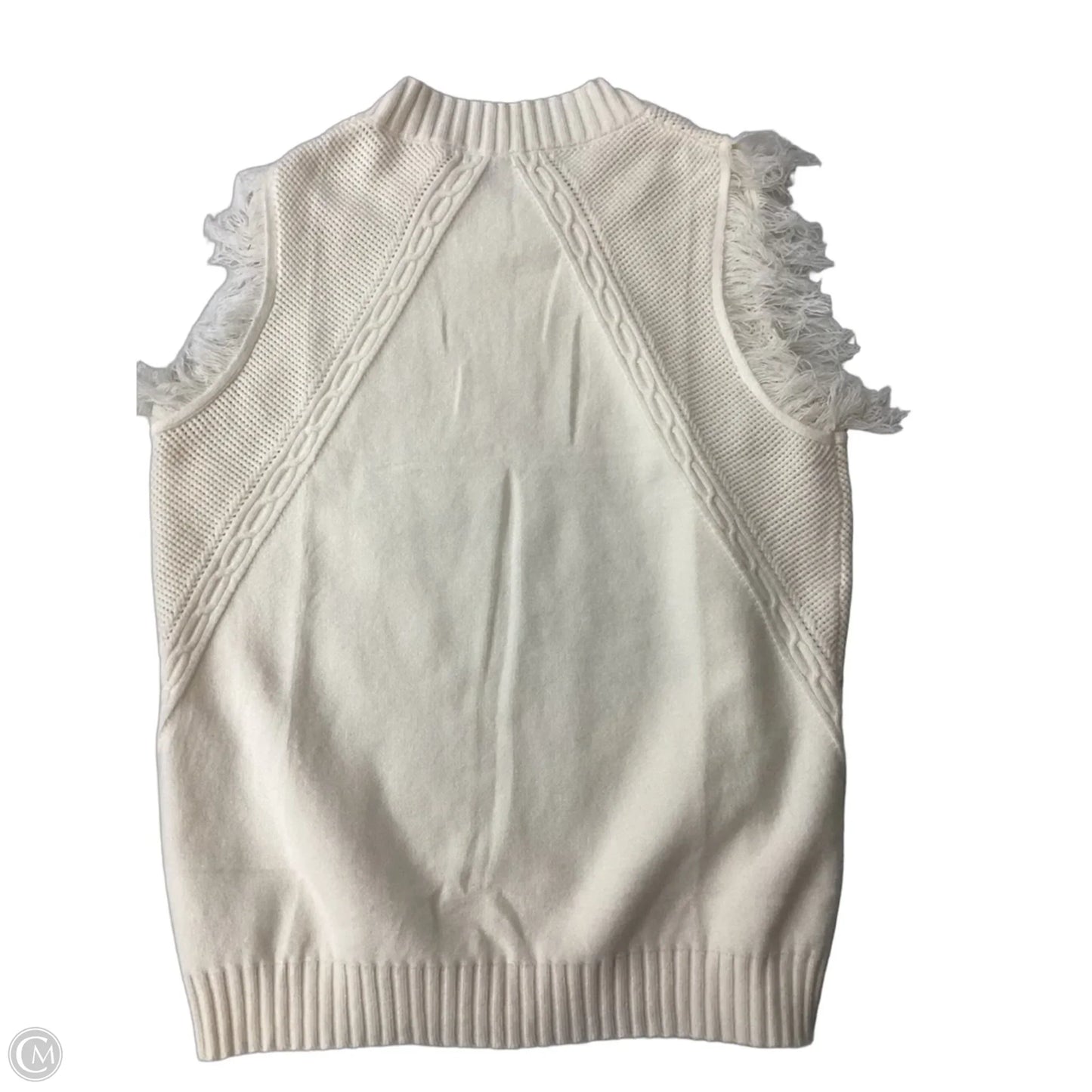 Vest Sweater By Clothes Mentor In Cream, Size: Xl