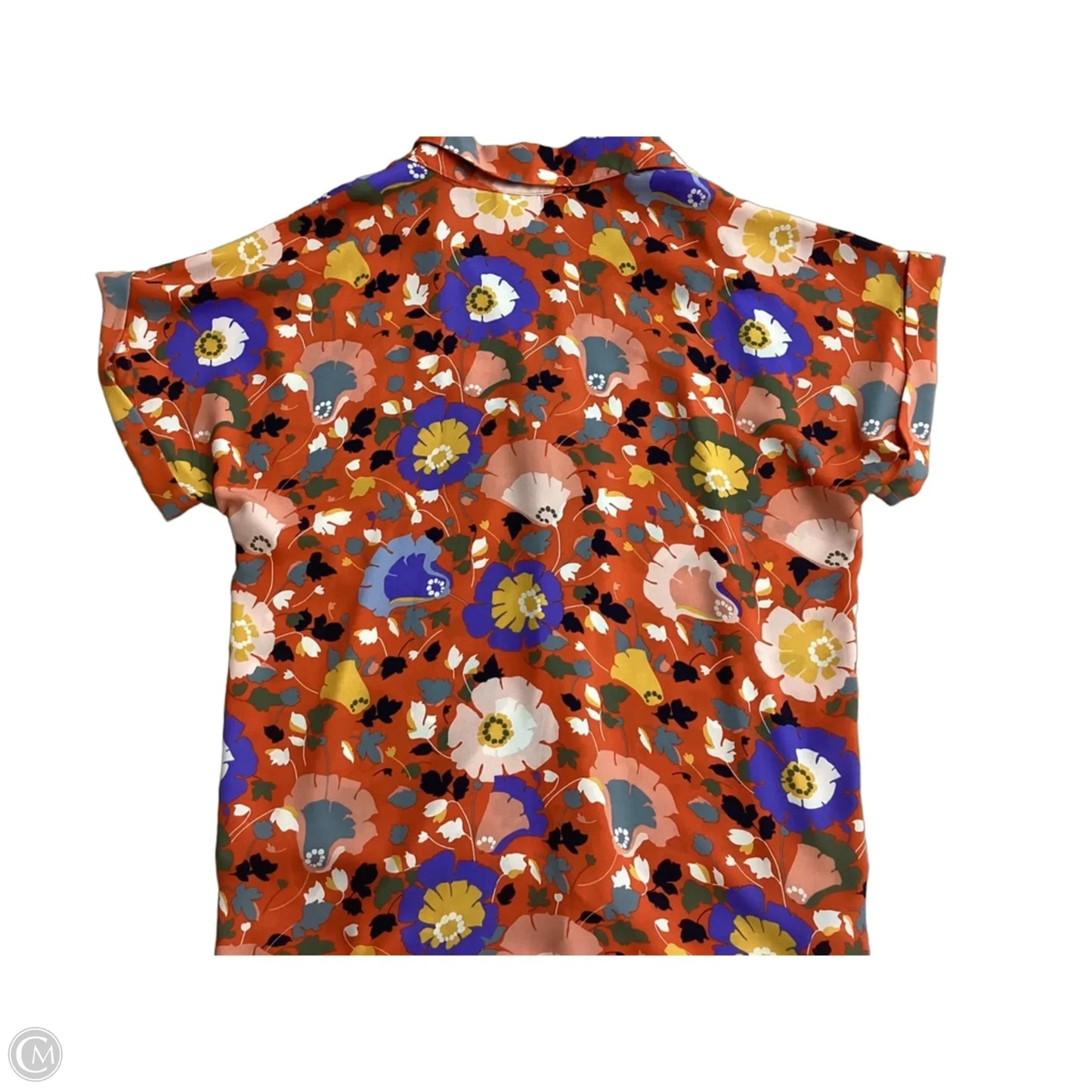 Blouse Short Sleeve By Cabi In Orange, Size: S