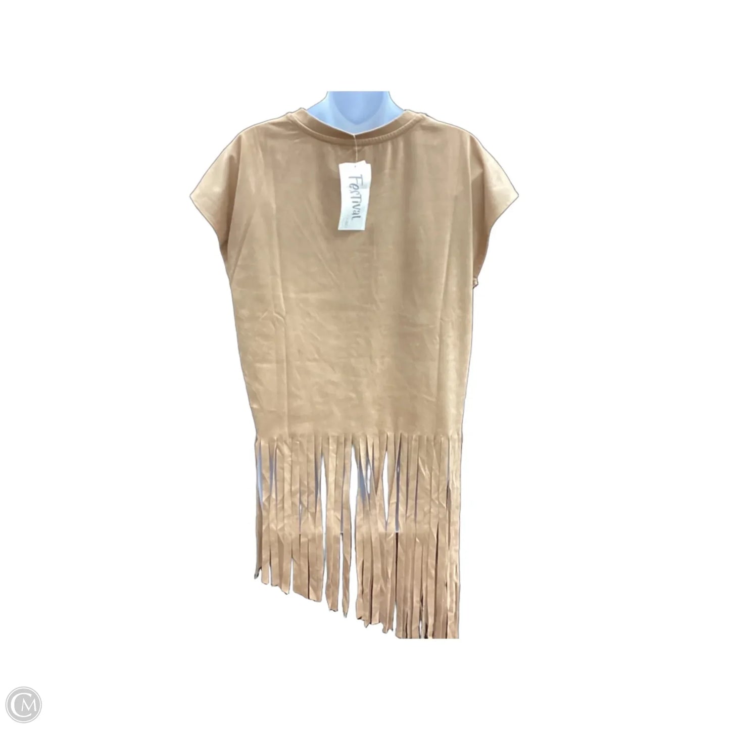 Top Sleeveless By Cato In Tan, Size: M