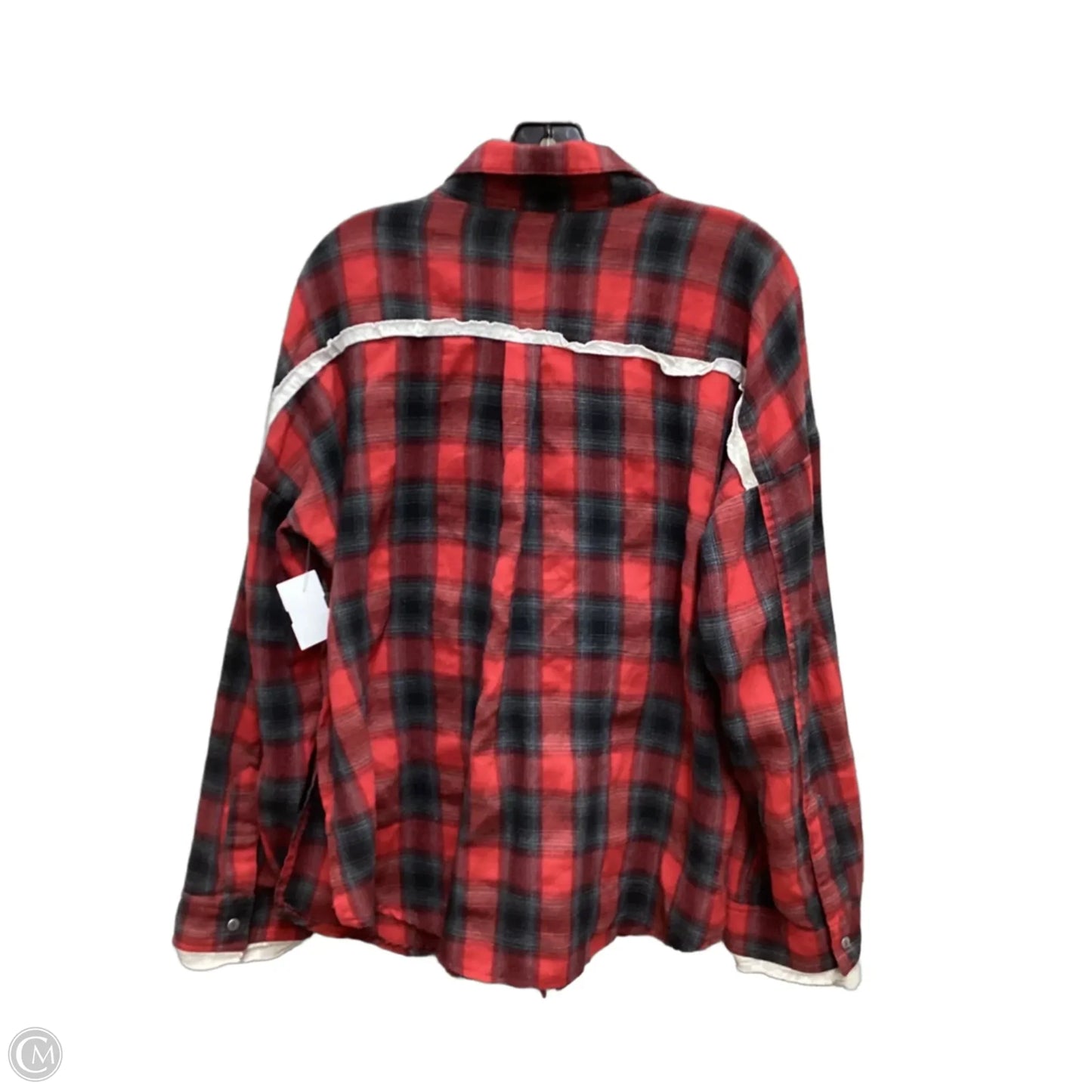 Top Long Sleeve By Pol In Plaid Pattern, Size: S