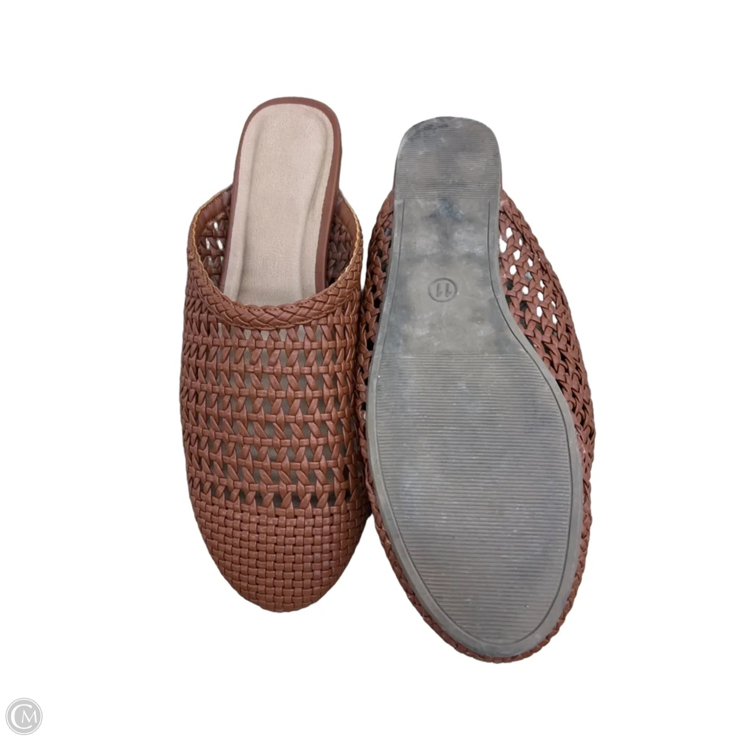 Shoes Flats By Clothes Mentor In Brown, Size: 11
