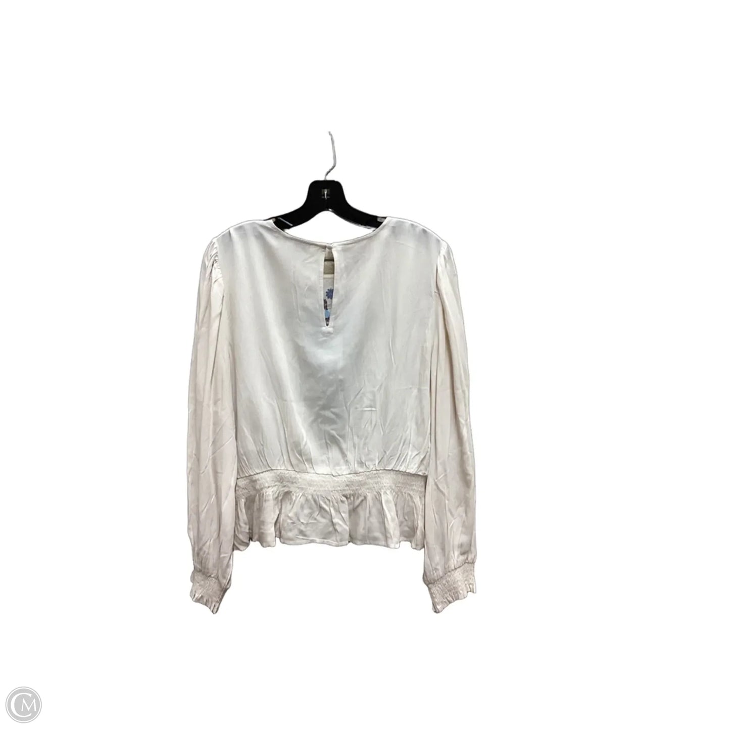 Blouse Long Sleeve By Loft In Cream, Size: L