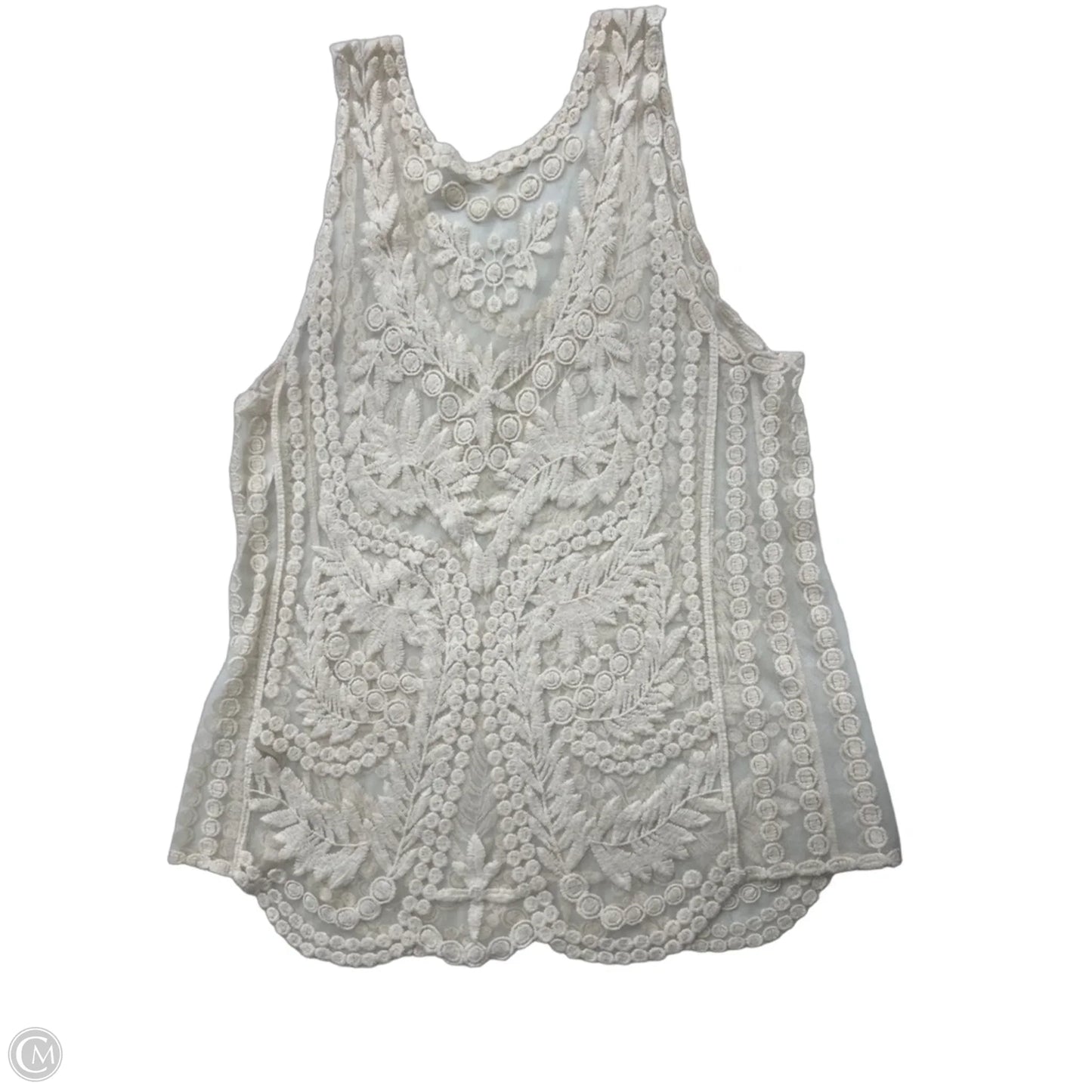 Top Sleeveless By Clothes Mentor In Cream, Size: L