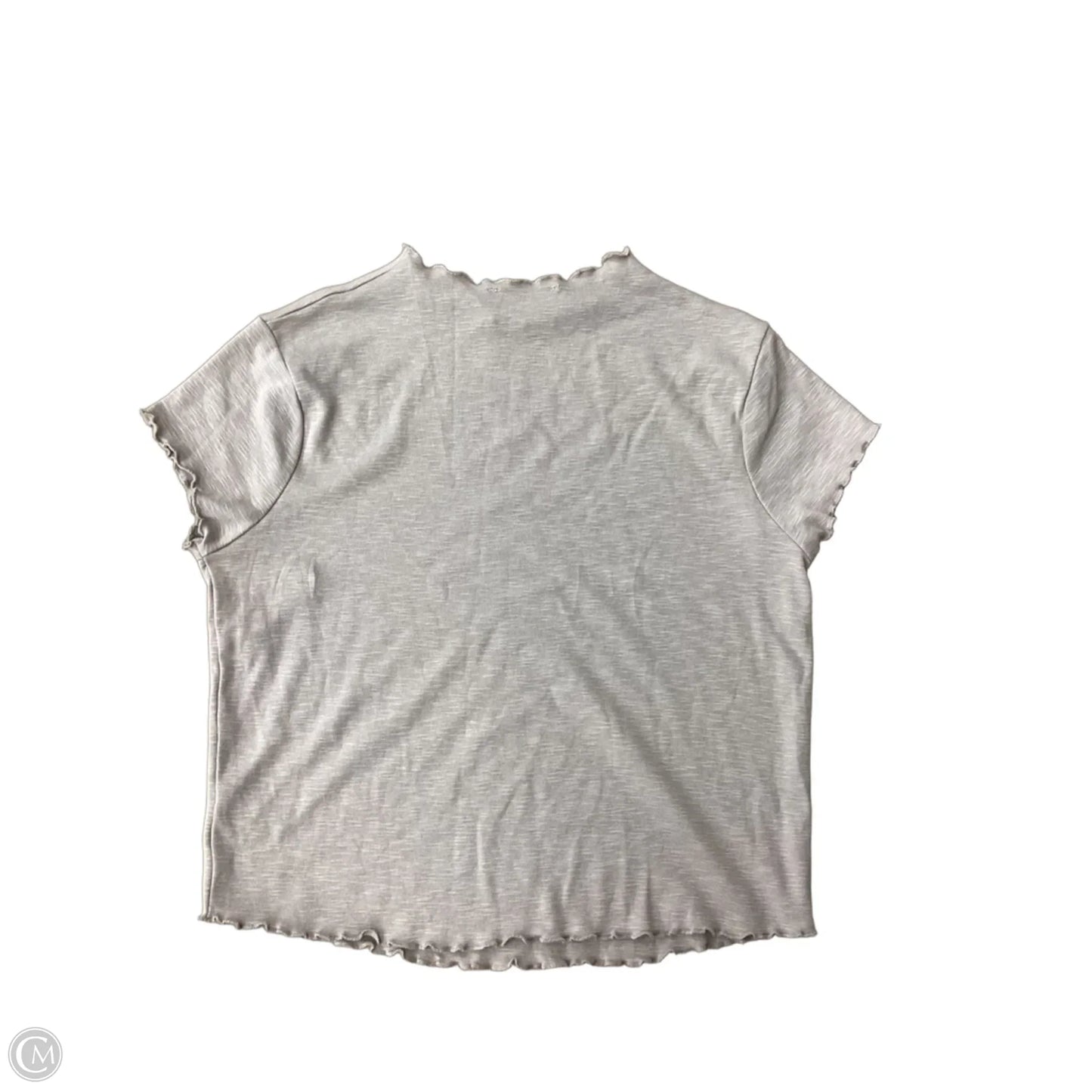 Top Short Sleeve Basic By Zenana In Taupe, Size: L