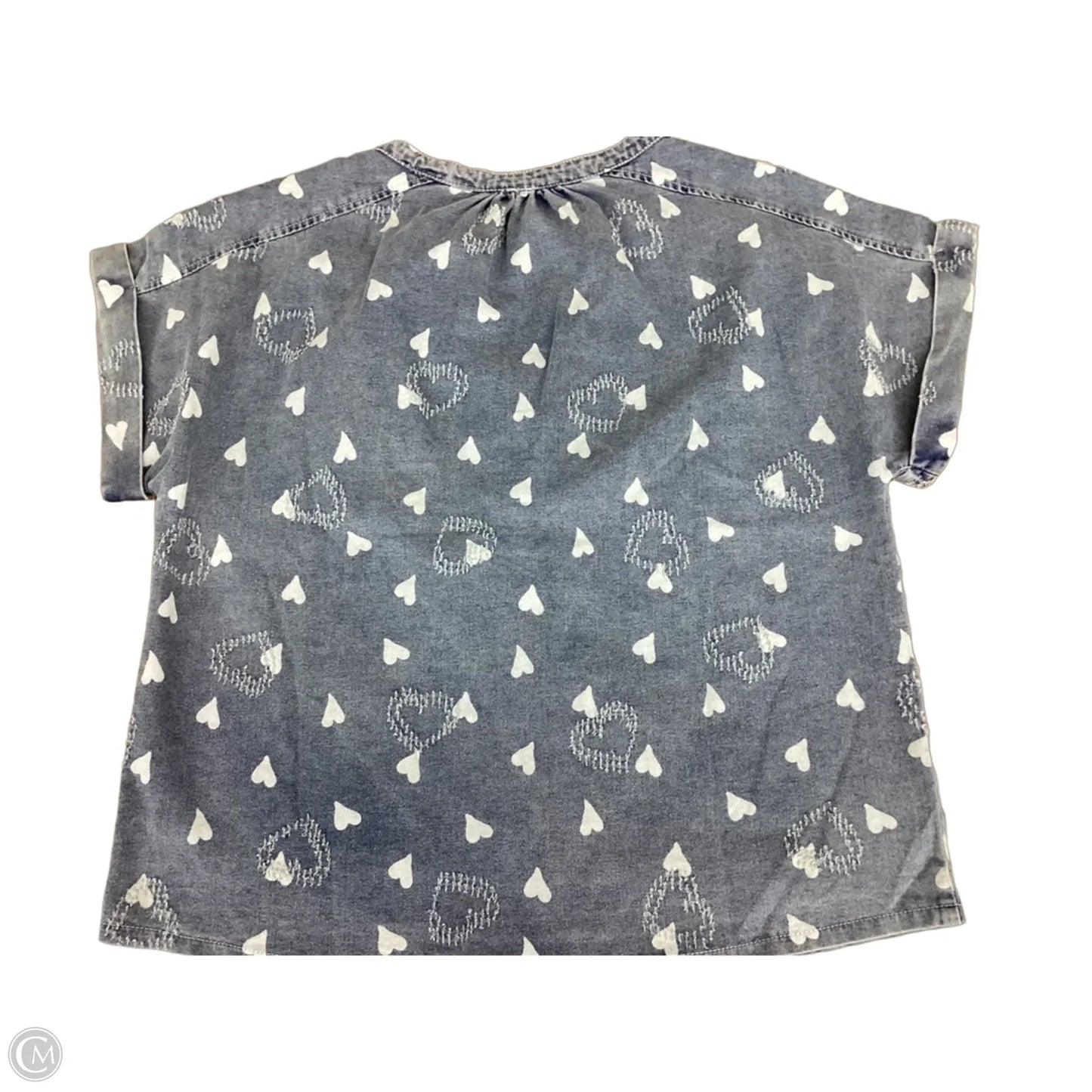 Blouse Short Sleeve By Like Love In Blue, Size: M