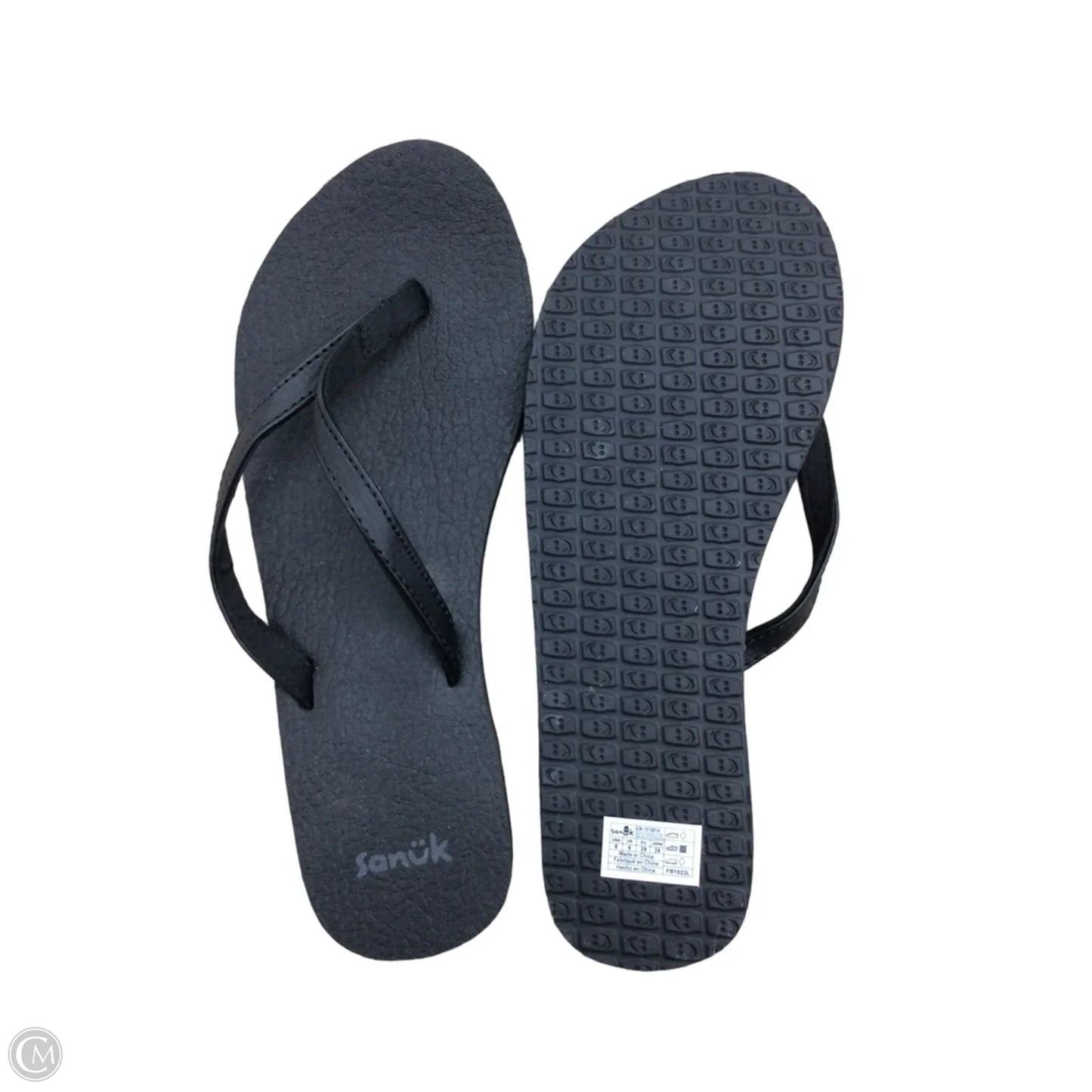 Sandals Flip Flops By Sanuk In Black, Size: 8