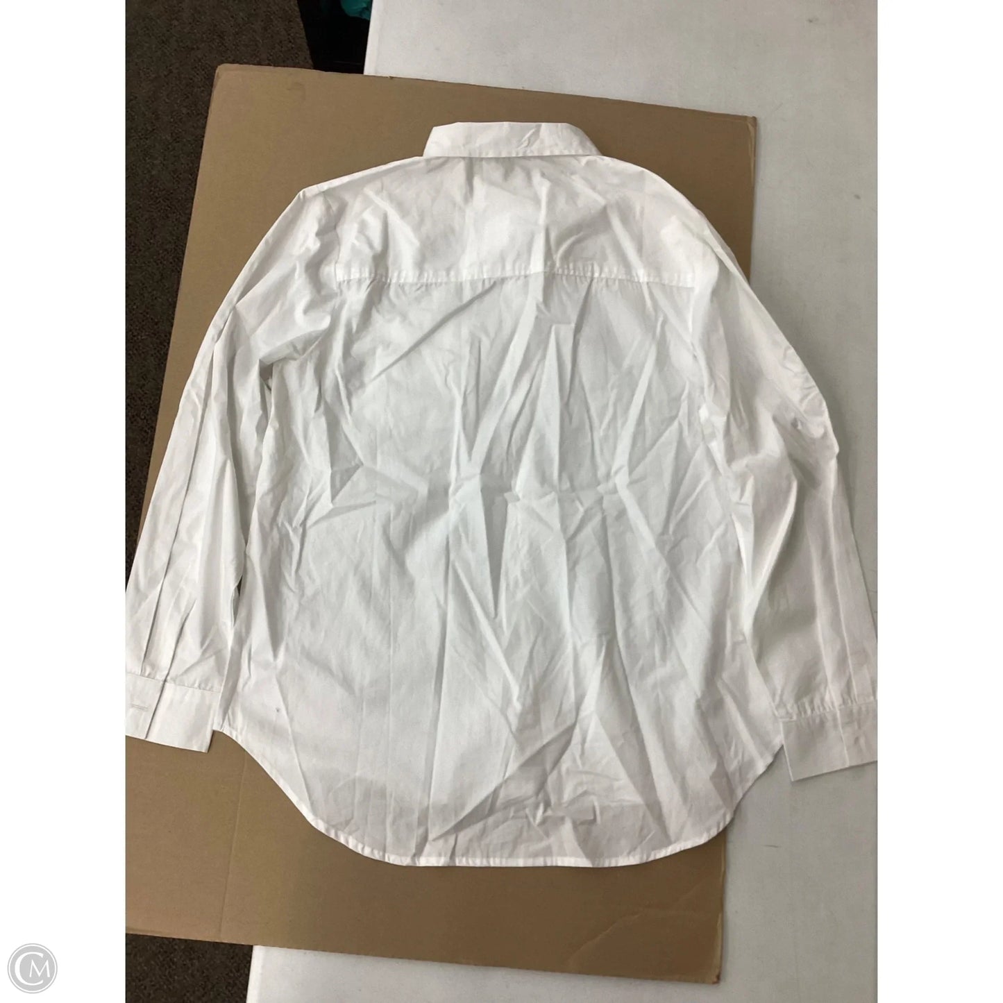 Blouse Long Sleeve By Clothes Mentor In White, Size: L