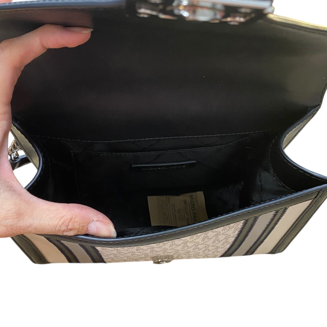 Handbag Designer By Michael Kors In Striped Pattern, Size:Small