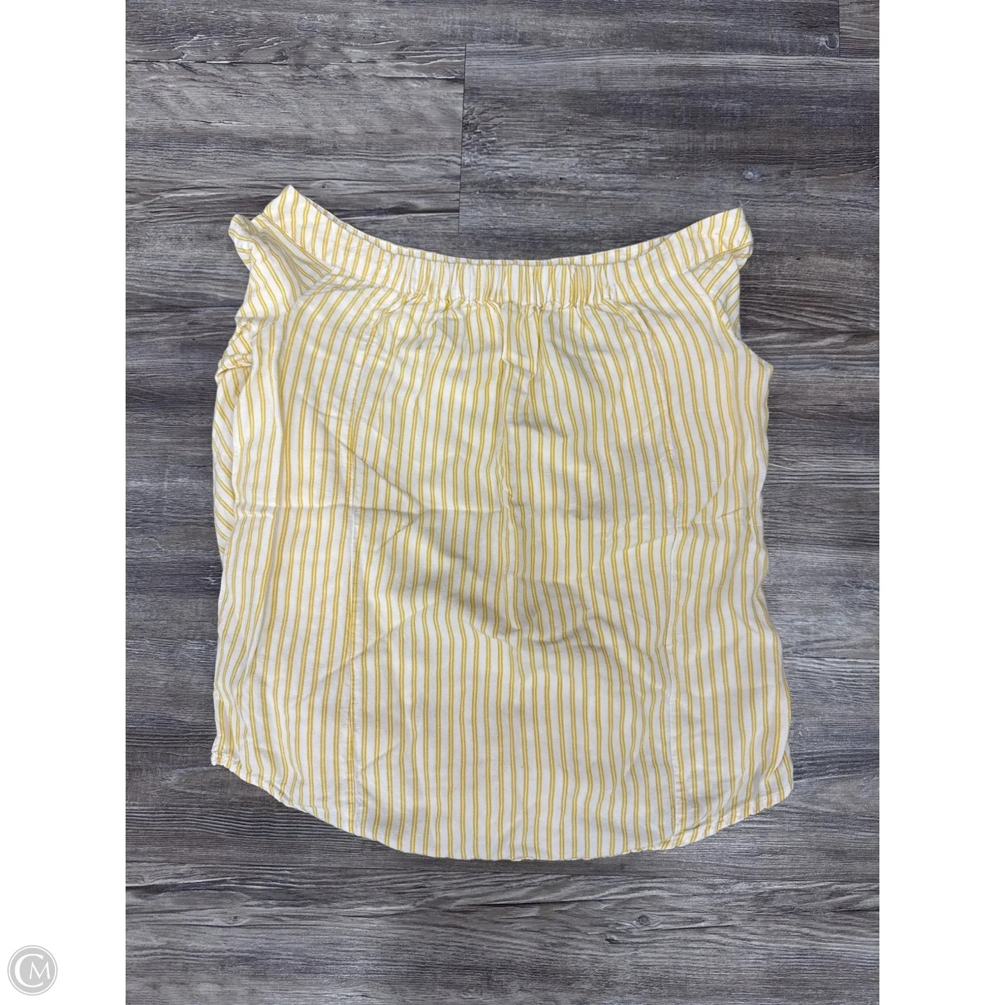 Top 3/4 Sleeve By Maeve In White & Yellow, Size: Xs