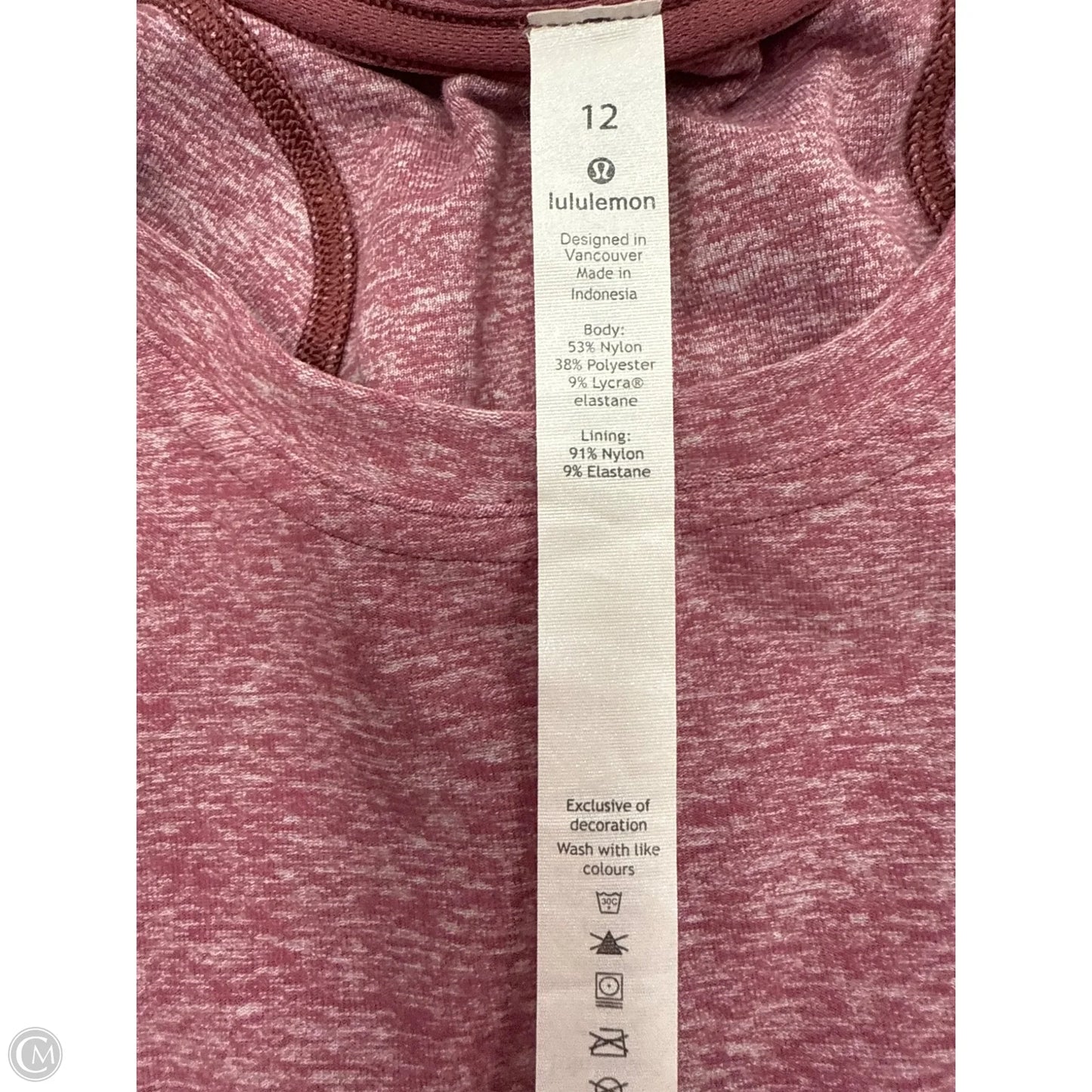 Athletic Top Long Sleeve Crewneck By Lululemon In Pink, Size: 12