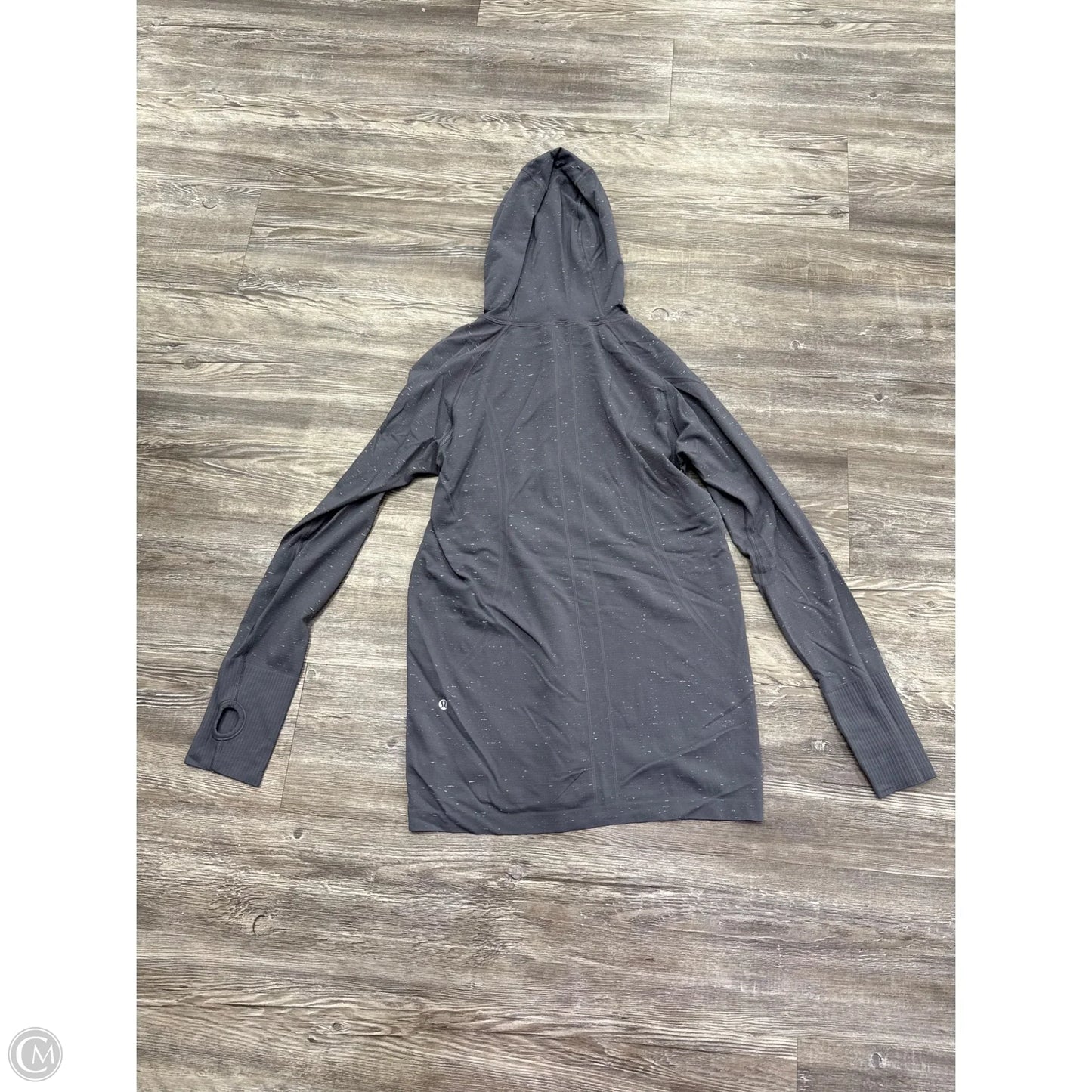Athletic Top Long Sleeve Hoodie By Lululemon In Grey, Size: 12