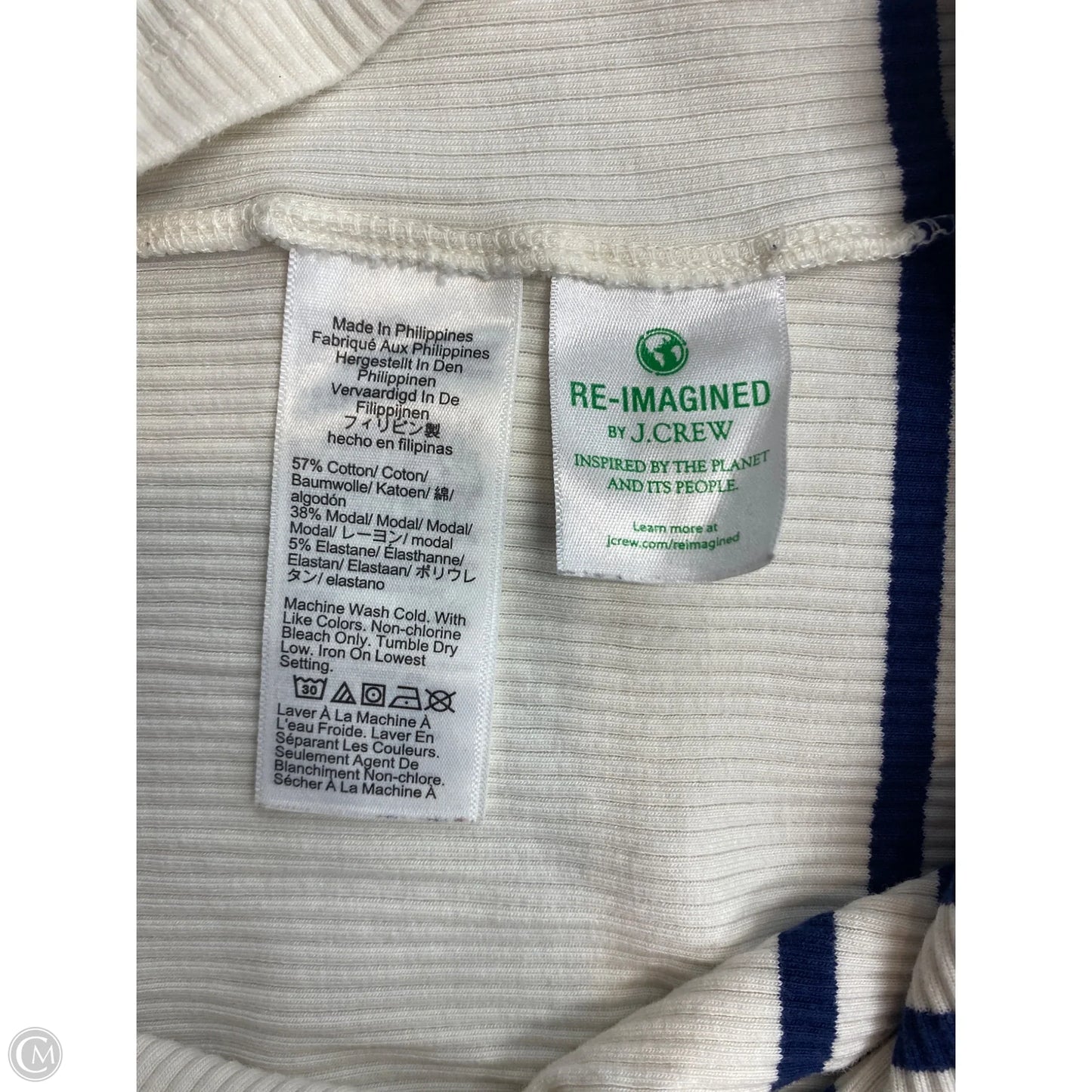 Top Sleeveless Basic By J. Crew In Blue & Cream, Size: Xl