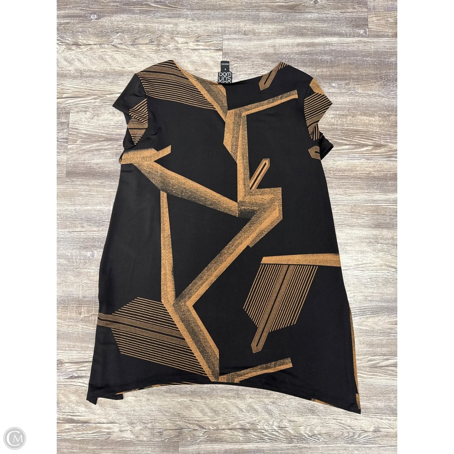 Tunic Long Sleeve By Clara Sun Woo In Black & Tan, Size: S