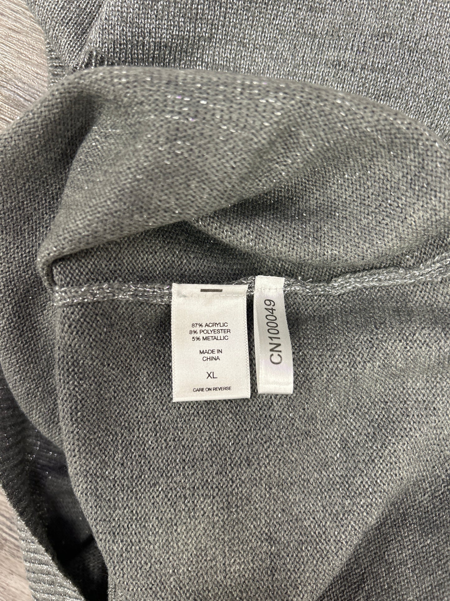 Sweater By New York And Co In Grey & Silver, Size: Xl