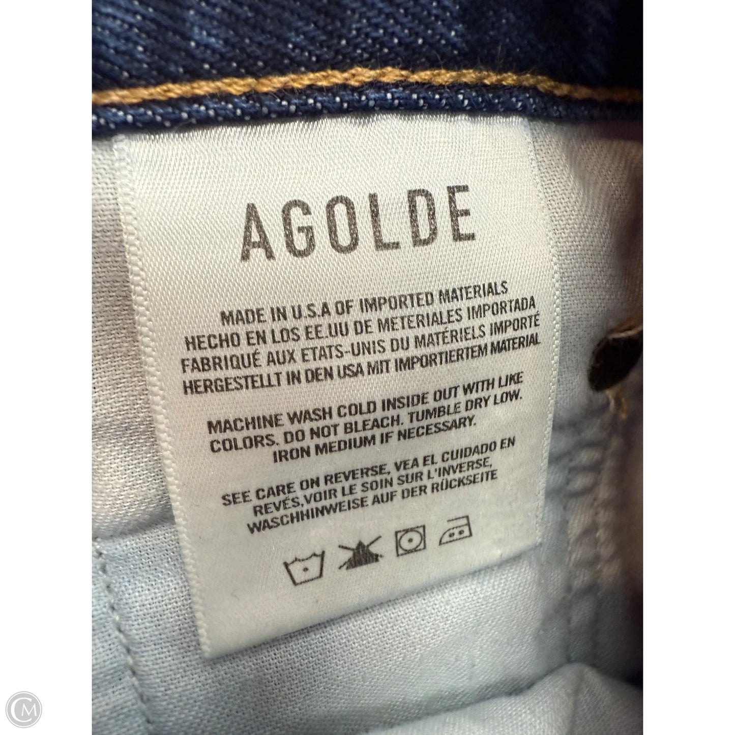 Jeans Straight By Agolde In Blue Denim, Size: 10