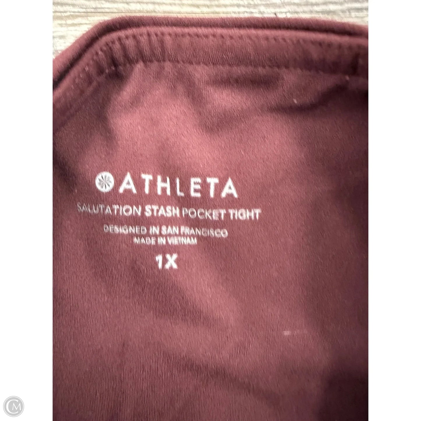Athletic Leggings By Athleta In Maroon, Size: 1x