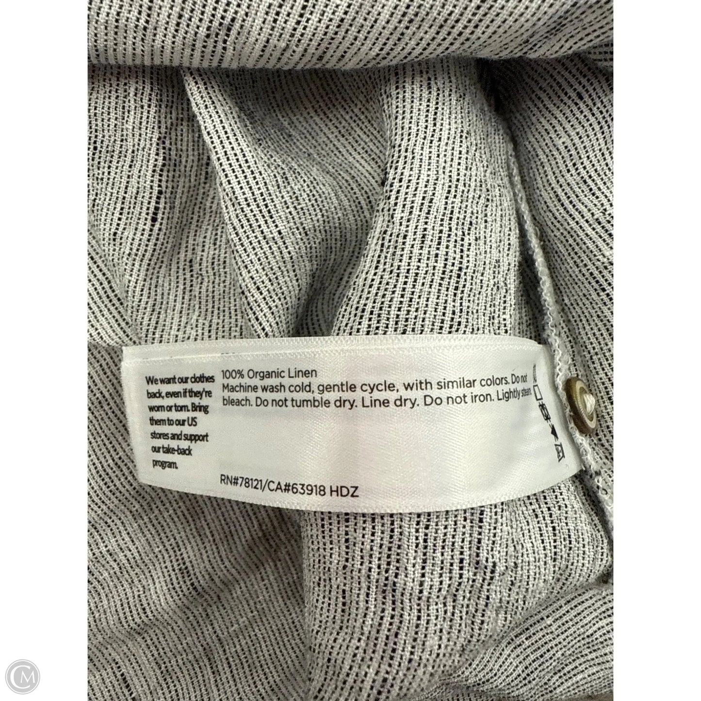 Top Short Sleeve By Eileen Fisher In Black & Cream, Size: 2x