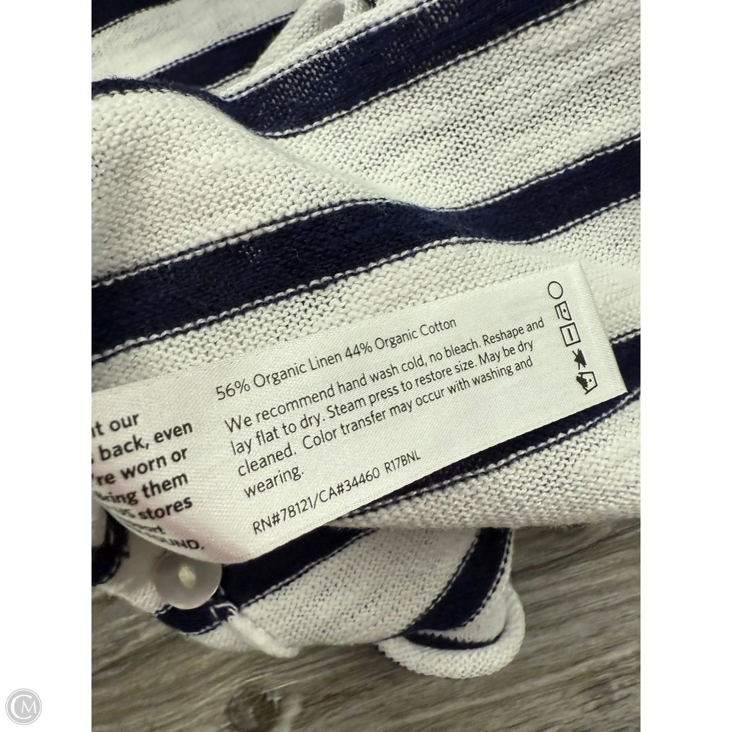 Sweater By Eileen Fisher In Blue & Cream, Size: 2x