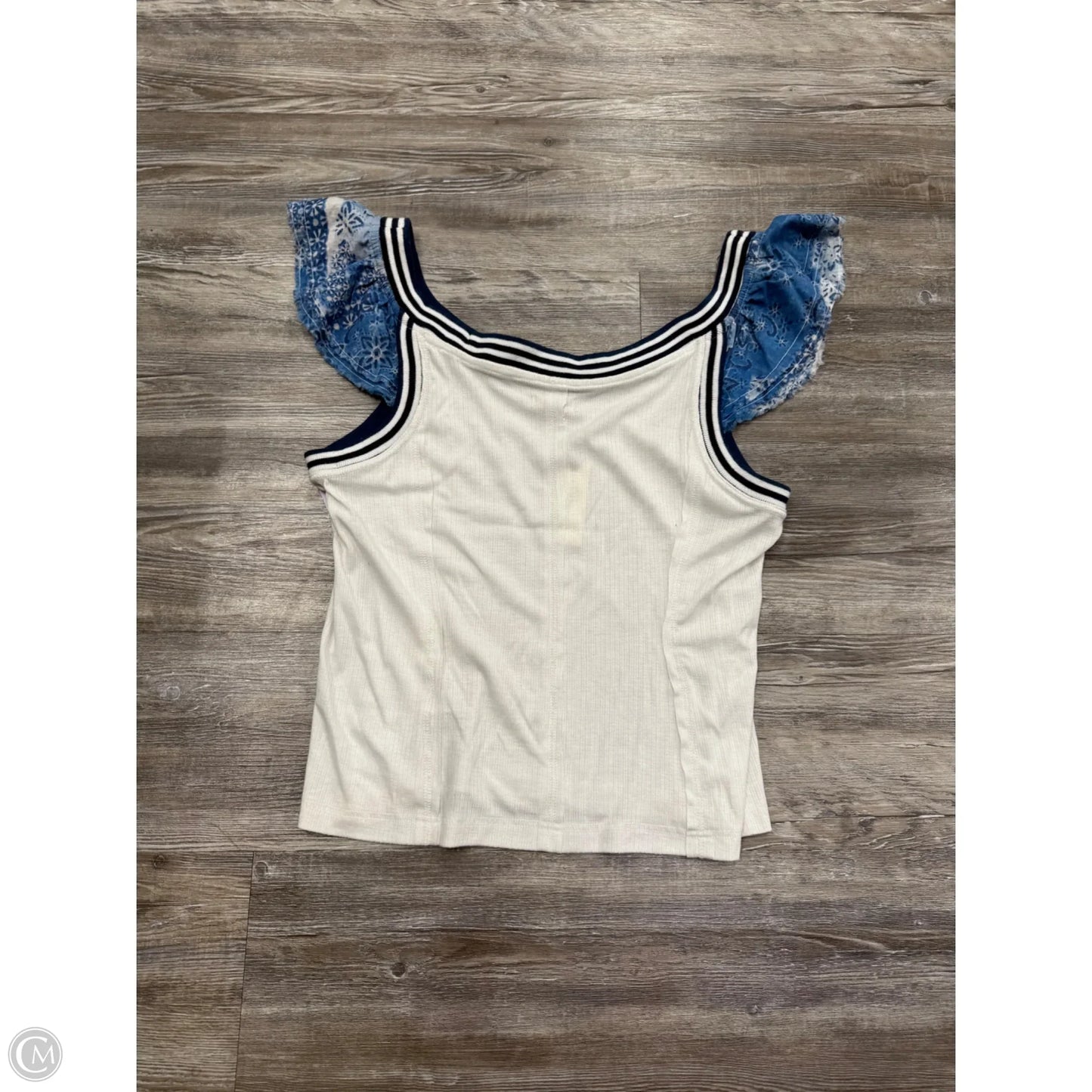 Top Sleeveless By Pilcro In Blue & White, Size: Xl