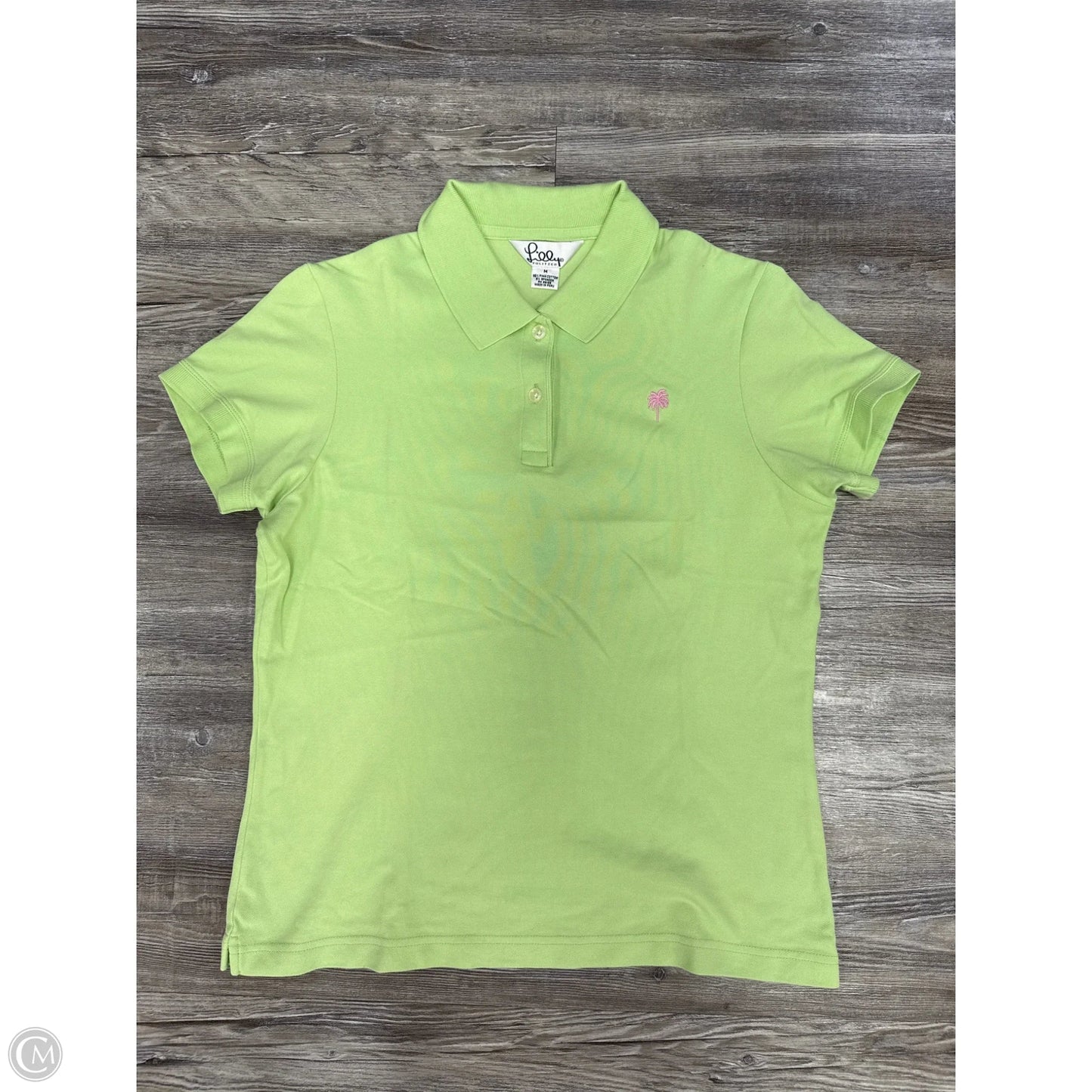 Top Short Sleeve Designer By Lilly Pulitzer In Green, Size: M