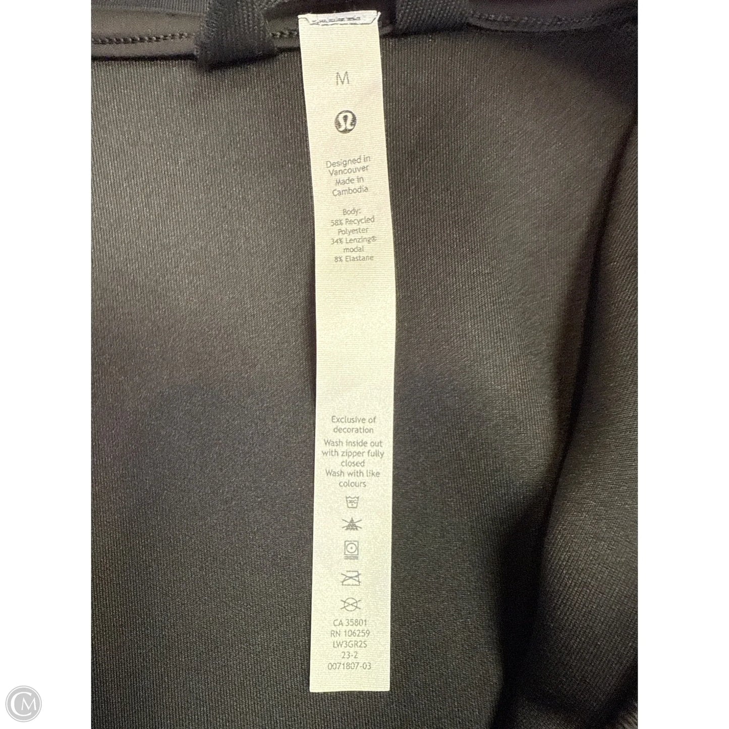 Athletic Top Short Sleeve By Lululemon In Black, Size: M