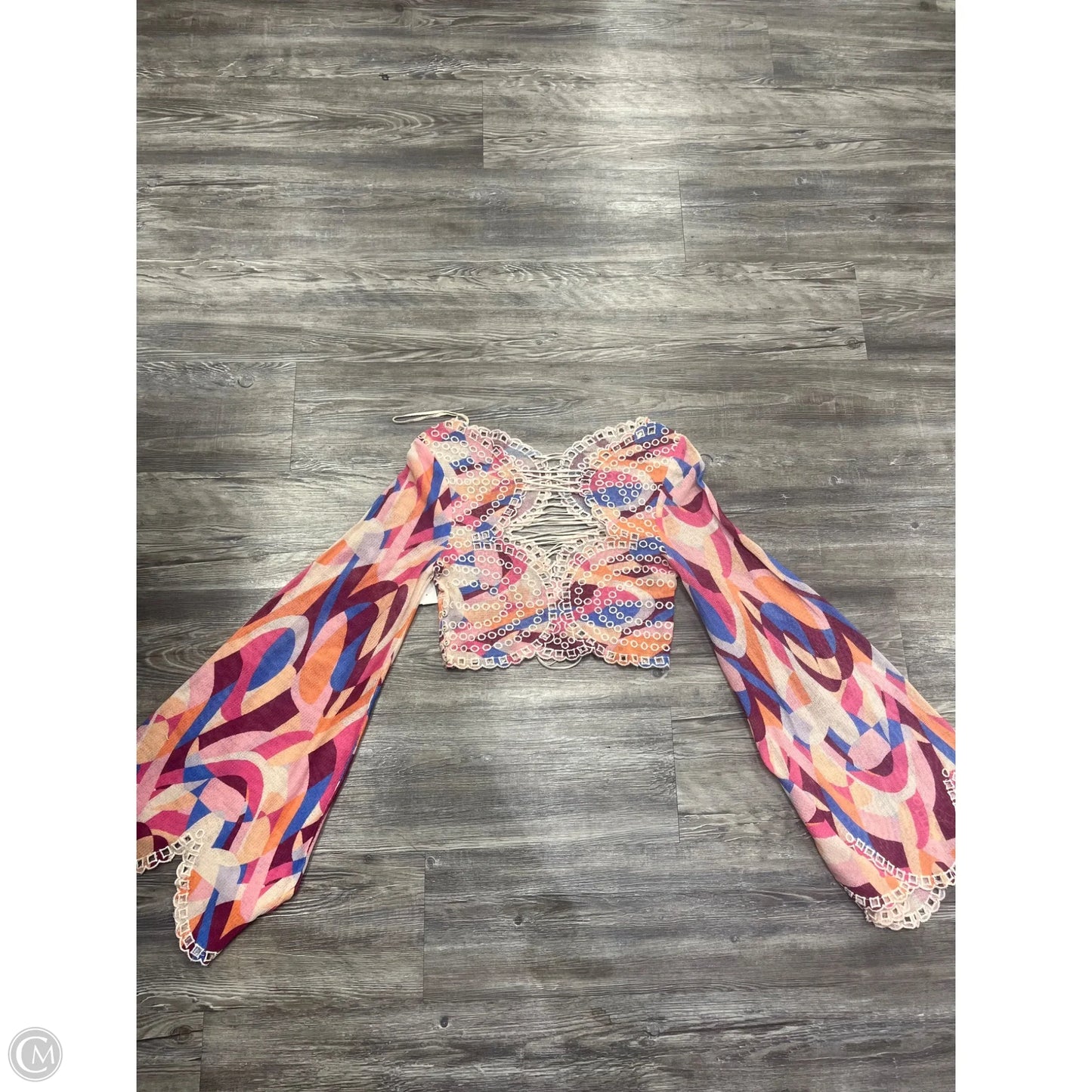 Top Long Sleeve By Free People In Pink & Tan, Size: M