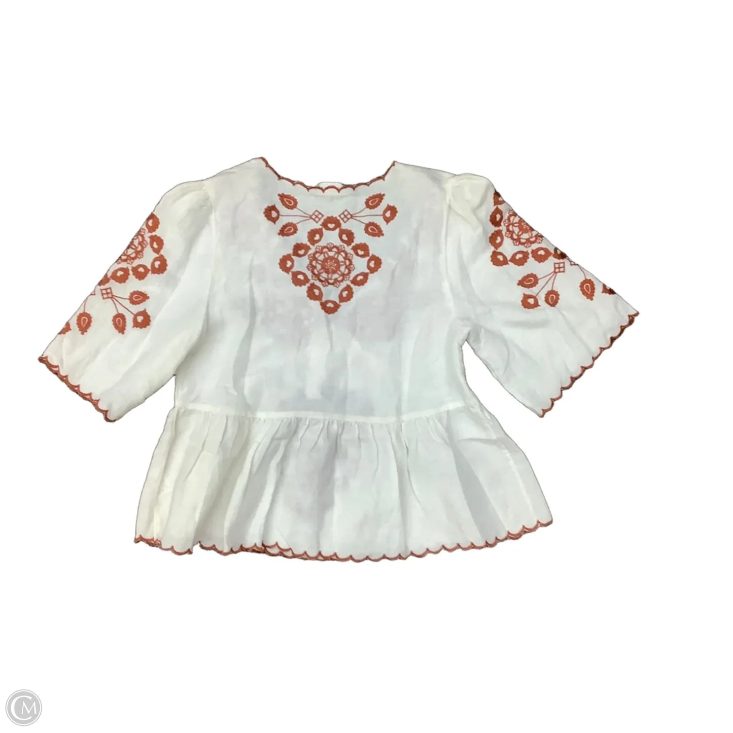 Top Short Sleeve By Cmb In Cream, Size: M
