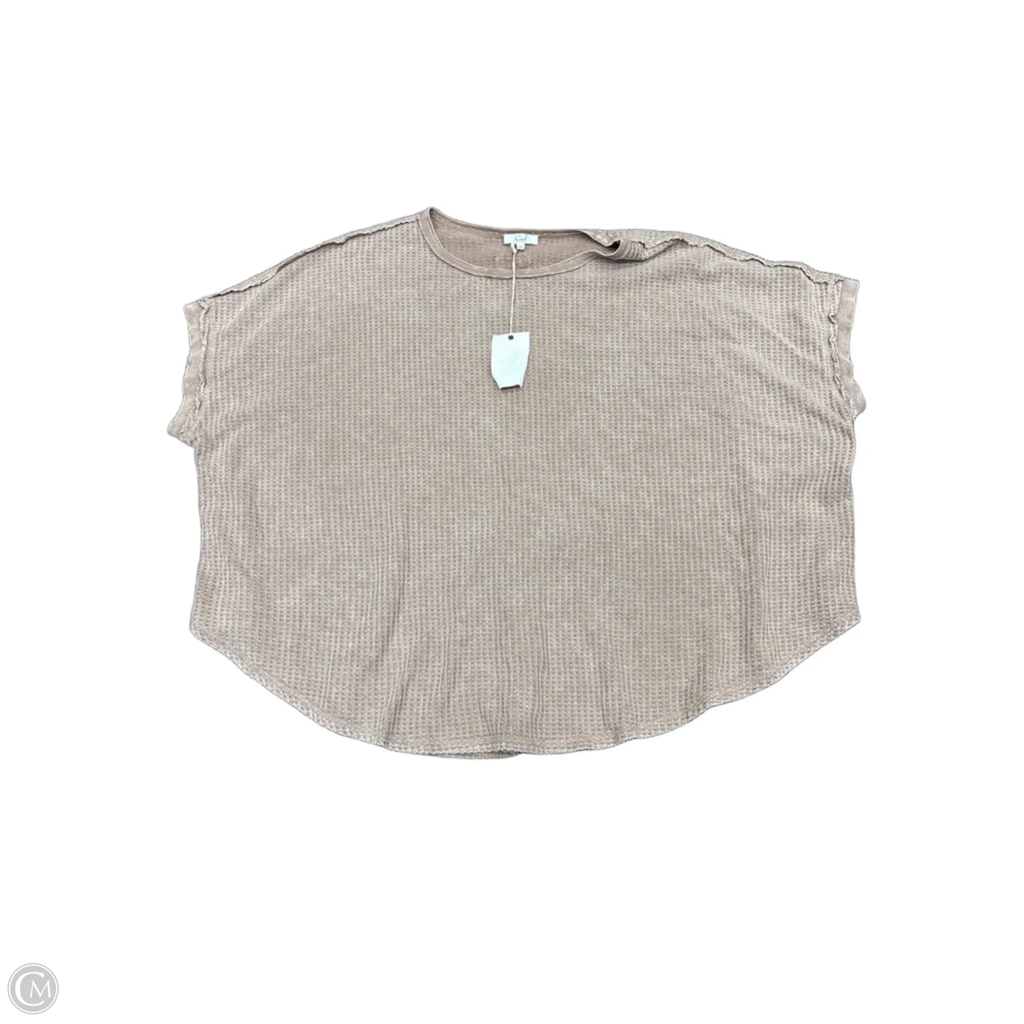 Top Short Sleeve By Easel In Brown, Size: L