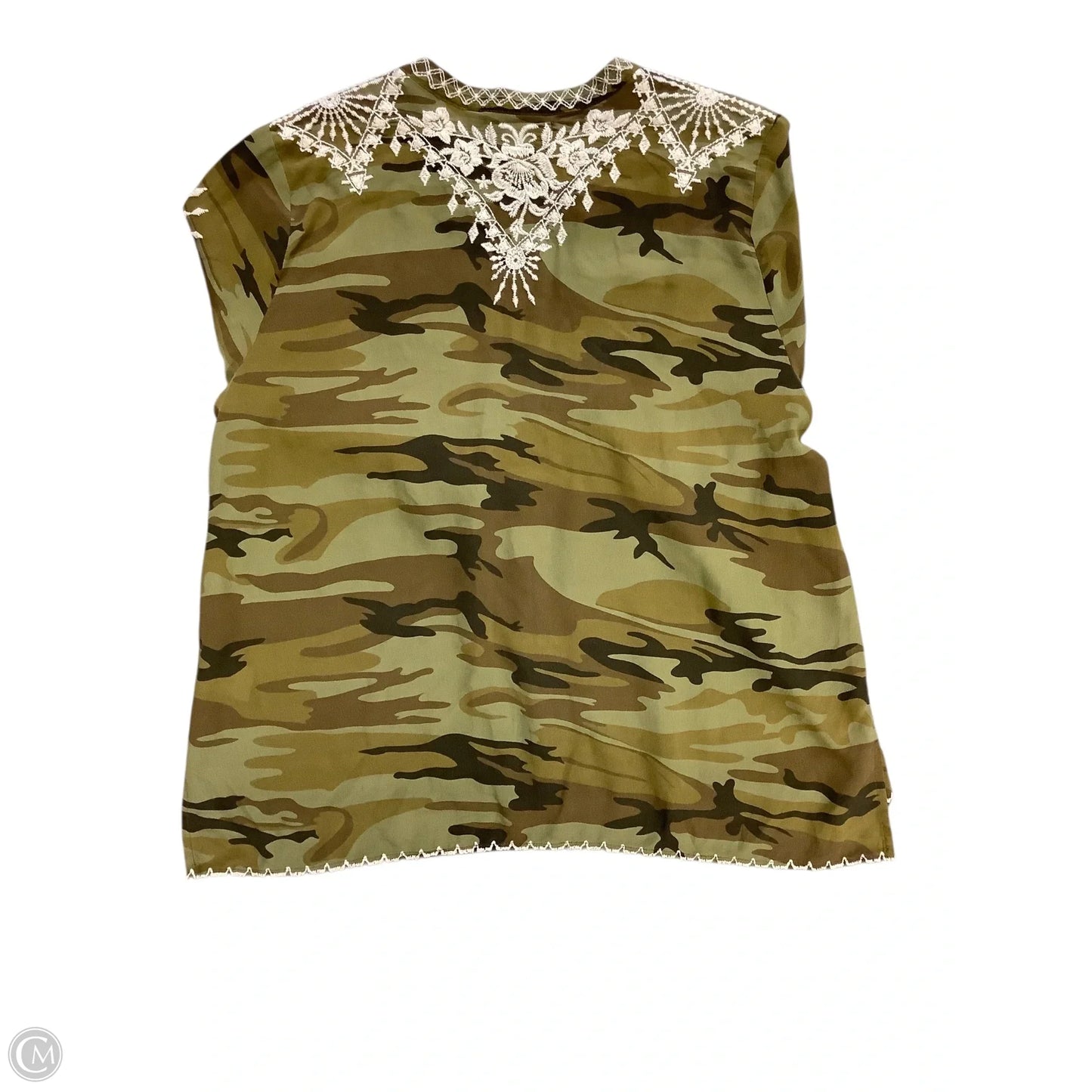 Blouse Long Sleeve By Johnny Was In Camouflage Print, Size: L