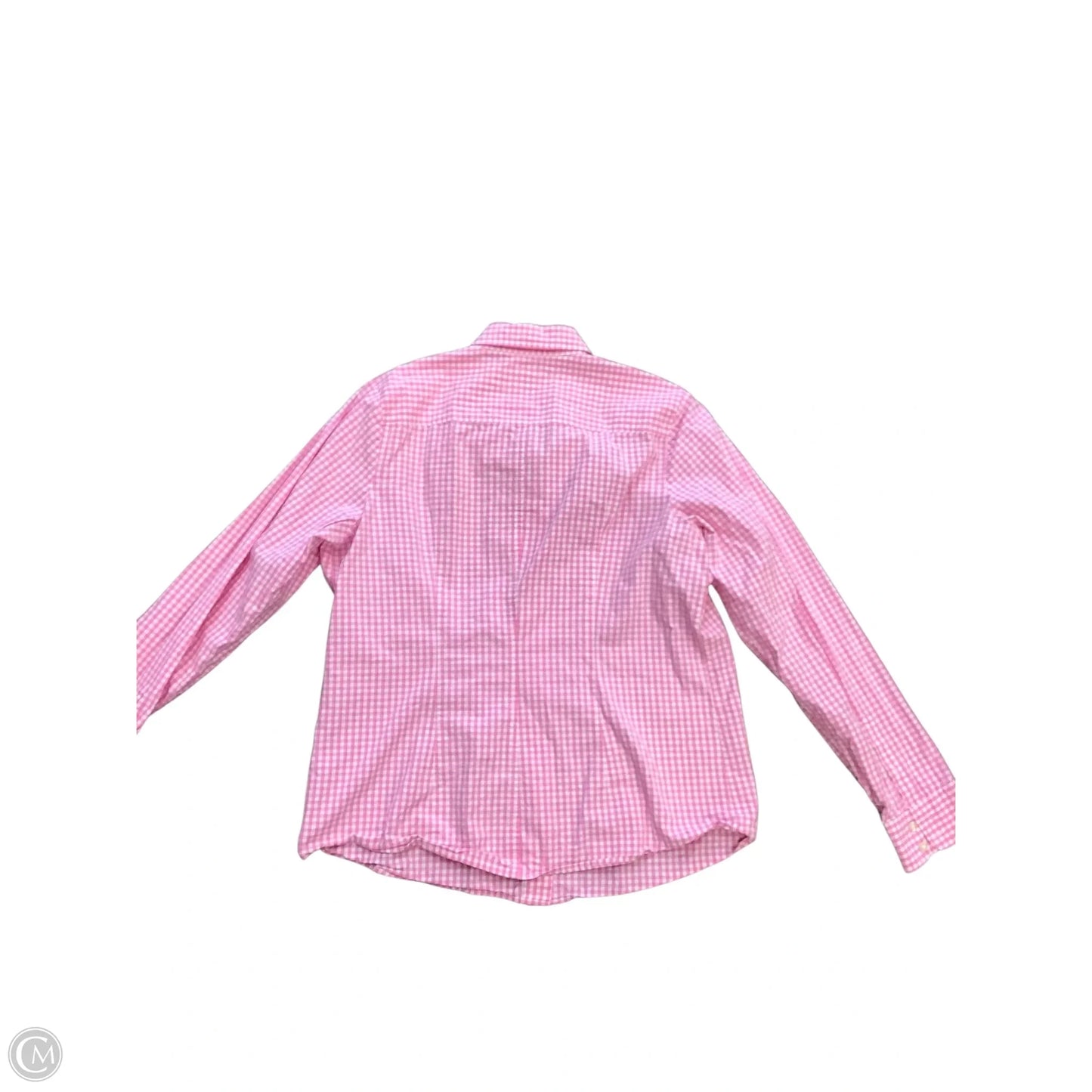 Top Long Sleeve By Vineyard Vines In Pink & White, Size: Xl