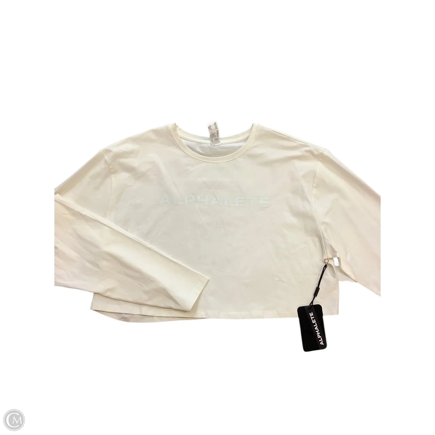 Athletic Top Long Sleeve Collar By Cmc In Cream, Size: Xl