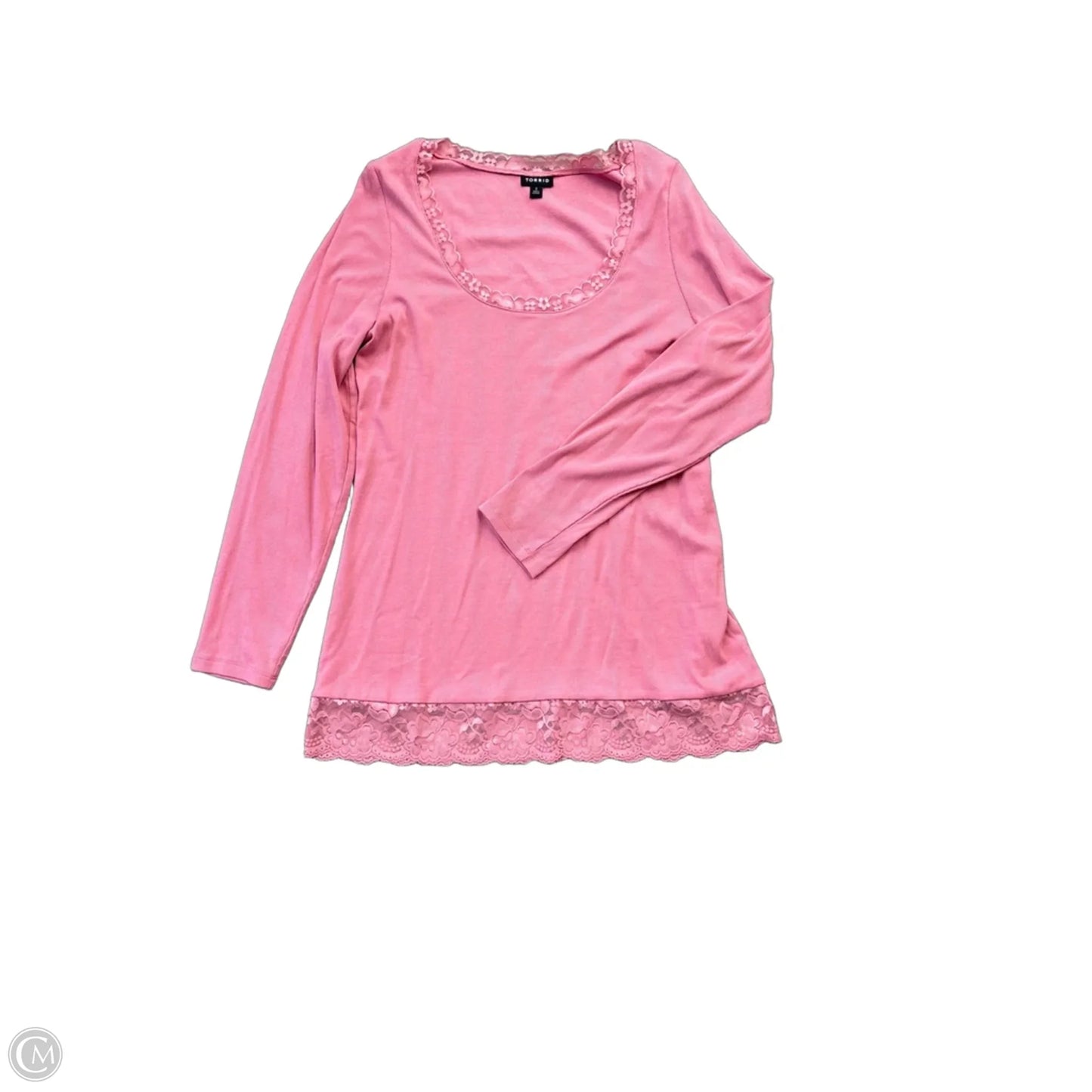 Top Long Sleeve Basic By Torrid In Pink, Size: 2x