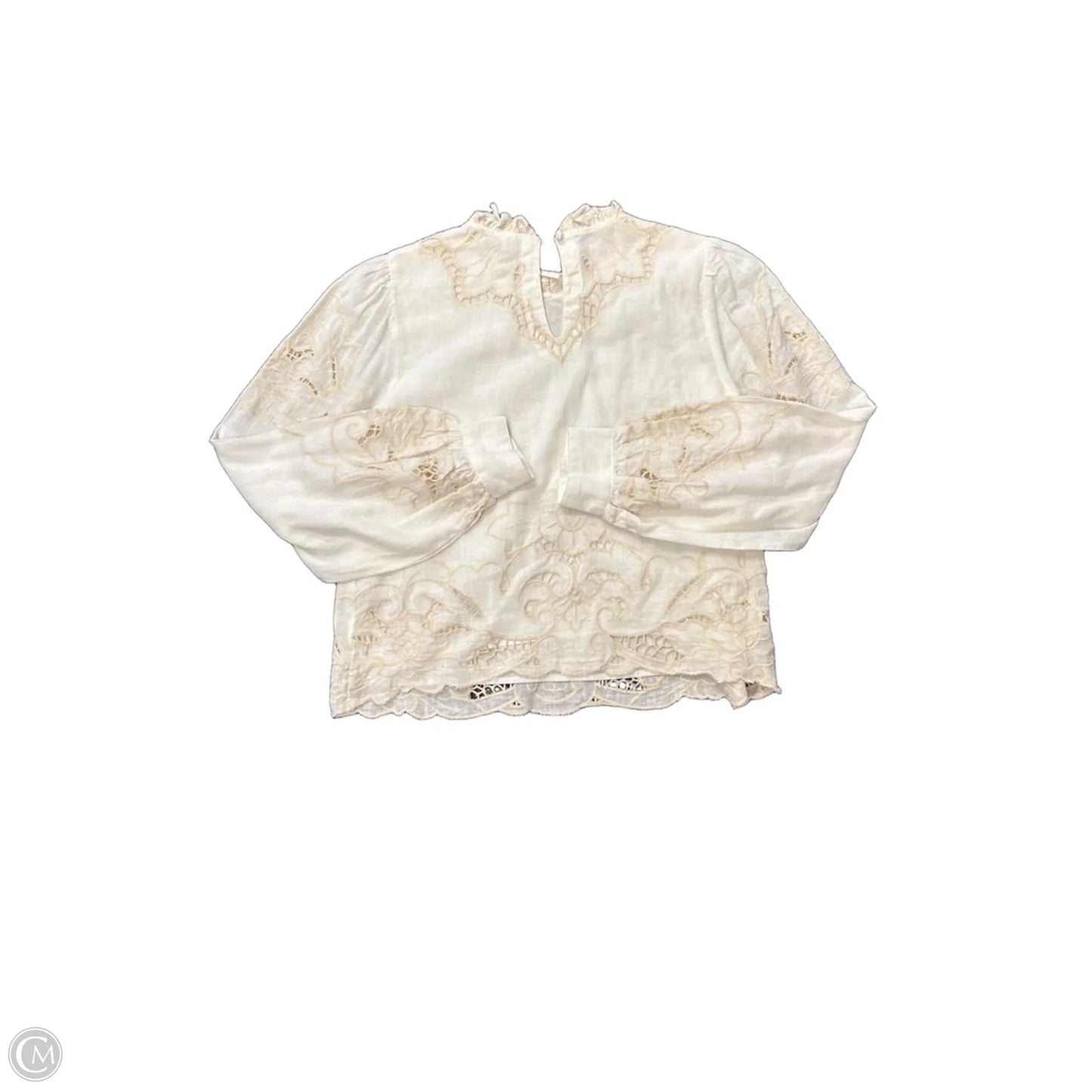 Blouse Long Sleeve By Anthropologie In Cream, Size: S
