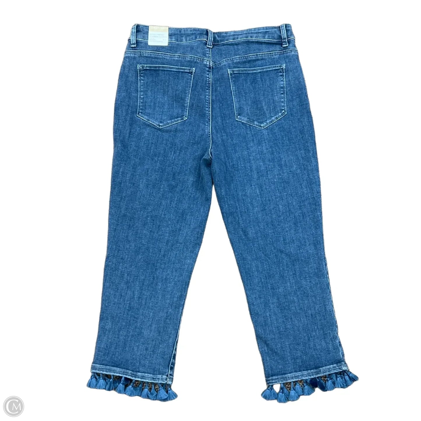 Jeans Cropped By Chicos In Blue Denim, Size: 8