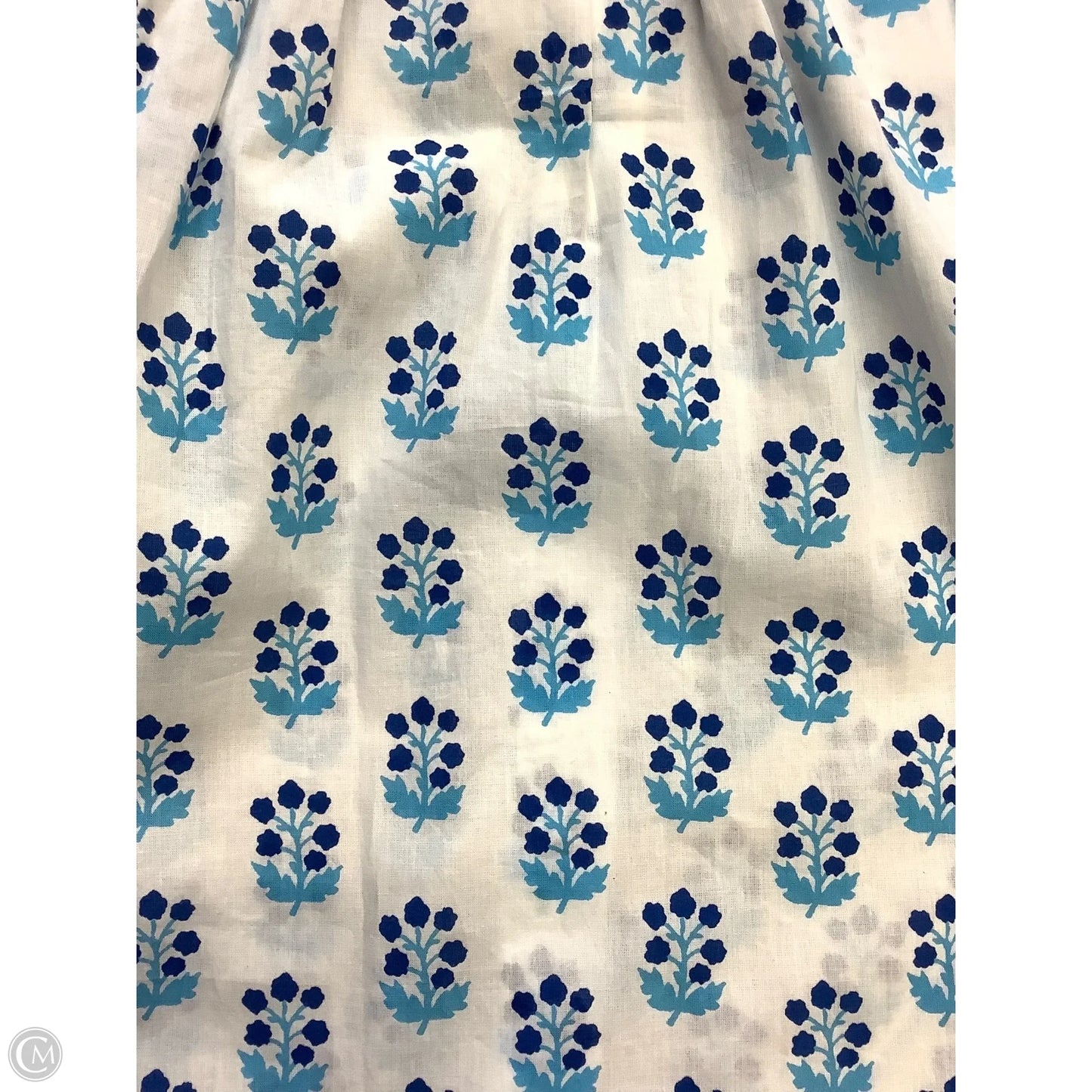 Blouse Long Sleeve By Printfresh In Blue & White, Size: S