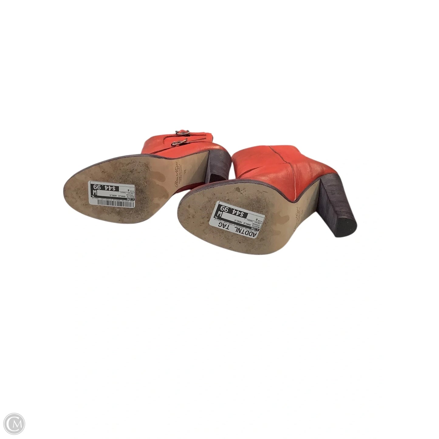 Boots Ankle Heels By Cmb In Orange, Size: 8