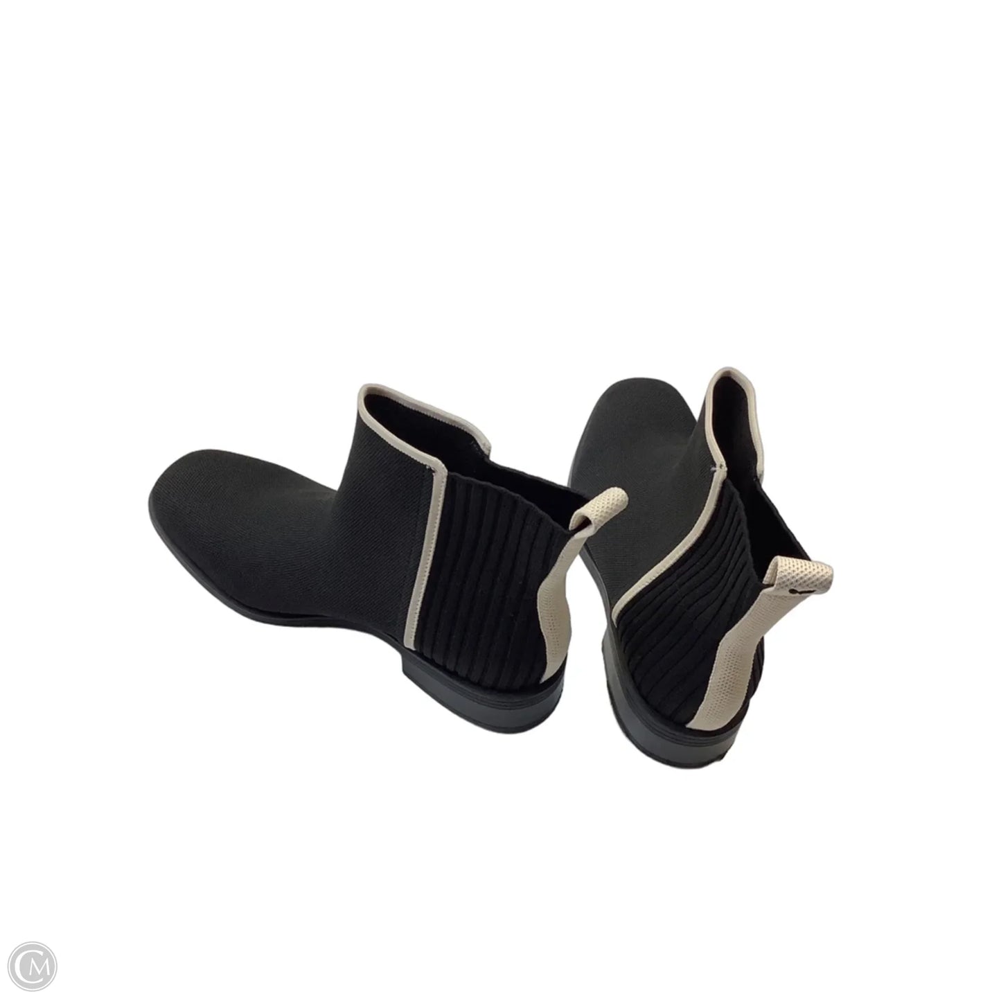 Boots Ankle Flats By Vivaia In Black & Cream, Size: 8.5