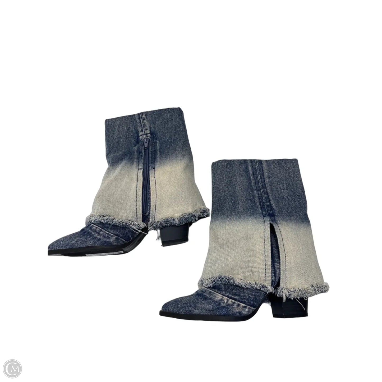 Boots Mid-calf Heels By Clothes Mentor In Blue, Size: 7